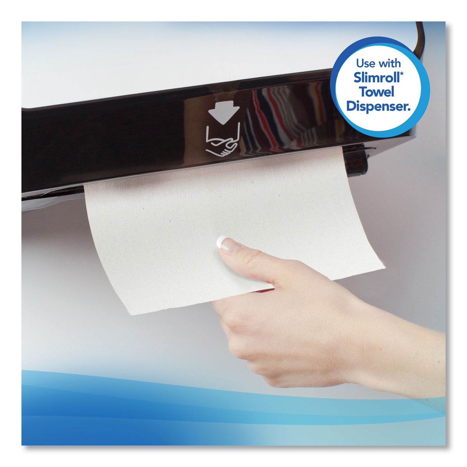 Scott® Slimroll Towels, Absorbency Pockets, 8" x 580 ft, White, 6 Rolls/Carton