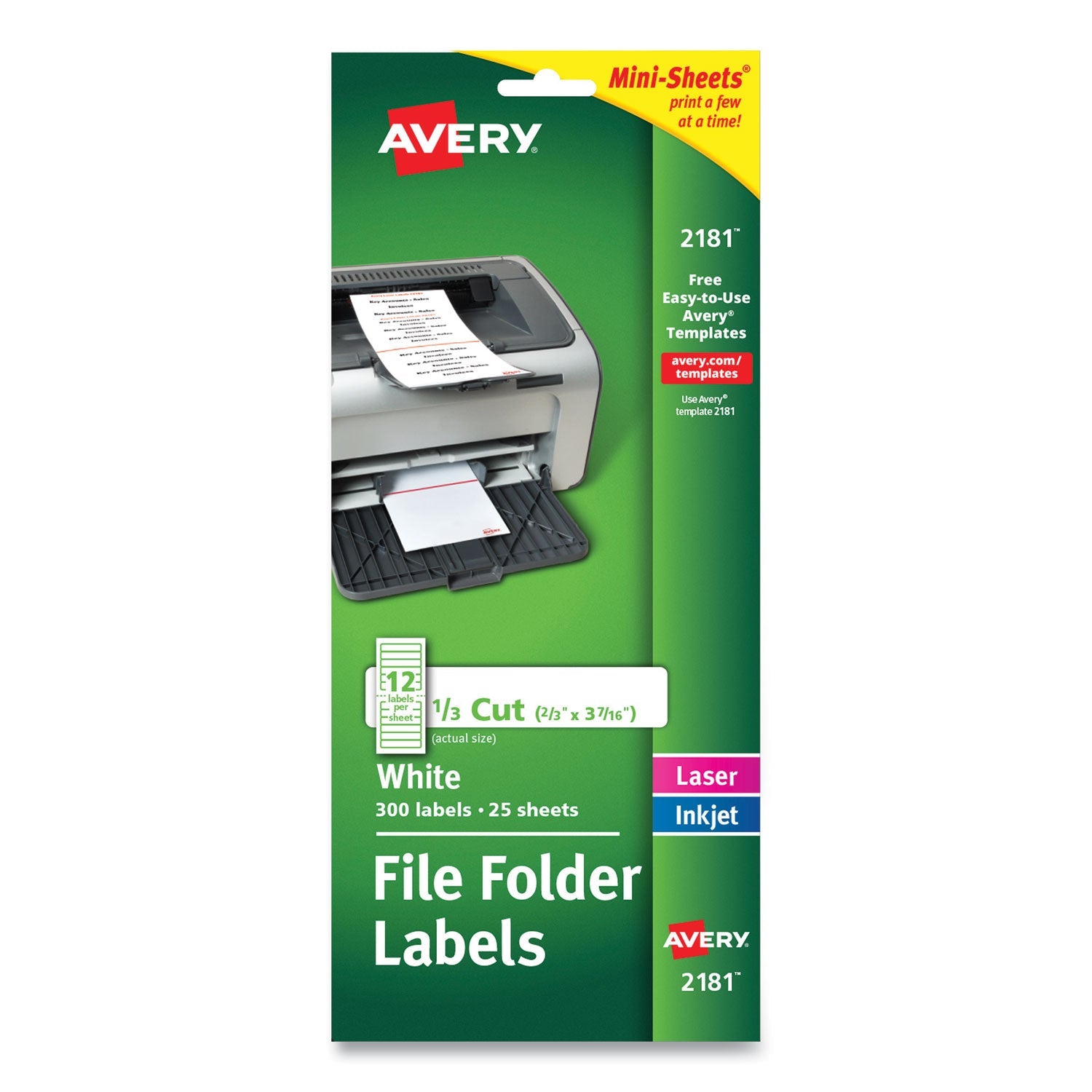 Mini-Sheets File Folder Labels | White | 300/pack