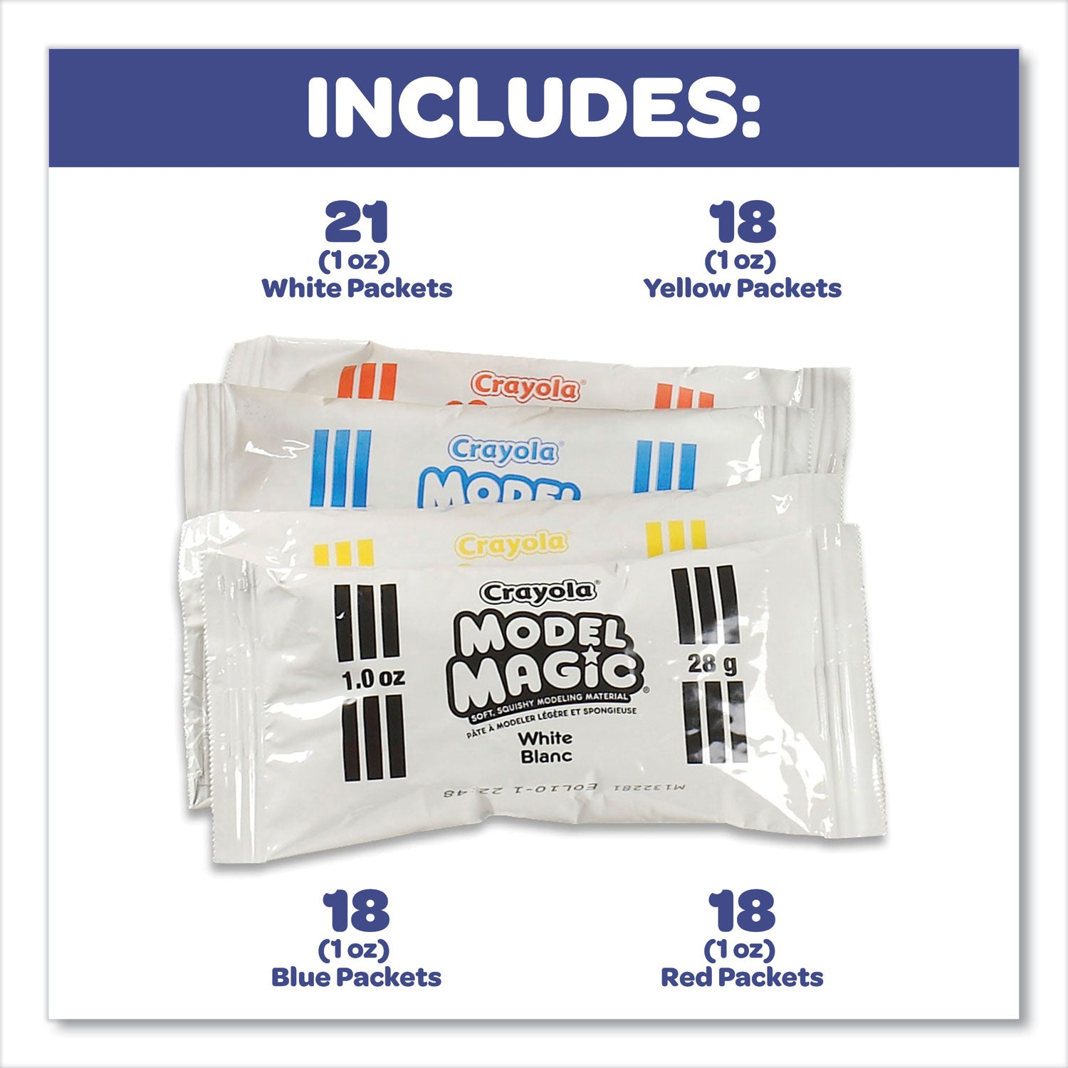 Crayola® Model Magic Modeling Compound, 1 Oz Packs, 75 Packs, Assorted Colors, 6 Lbs 13 Oz