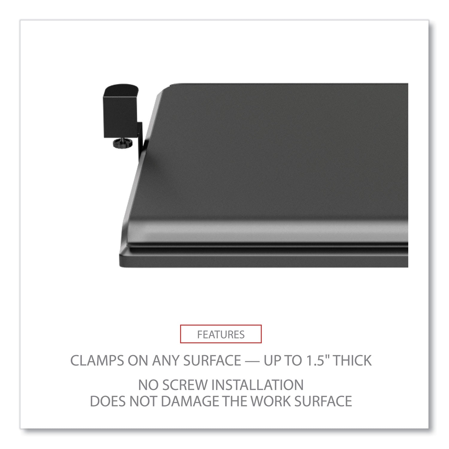 Alera® Adaptivergo Clamp-On Keyboard Tray, 30.7" X 13", Black