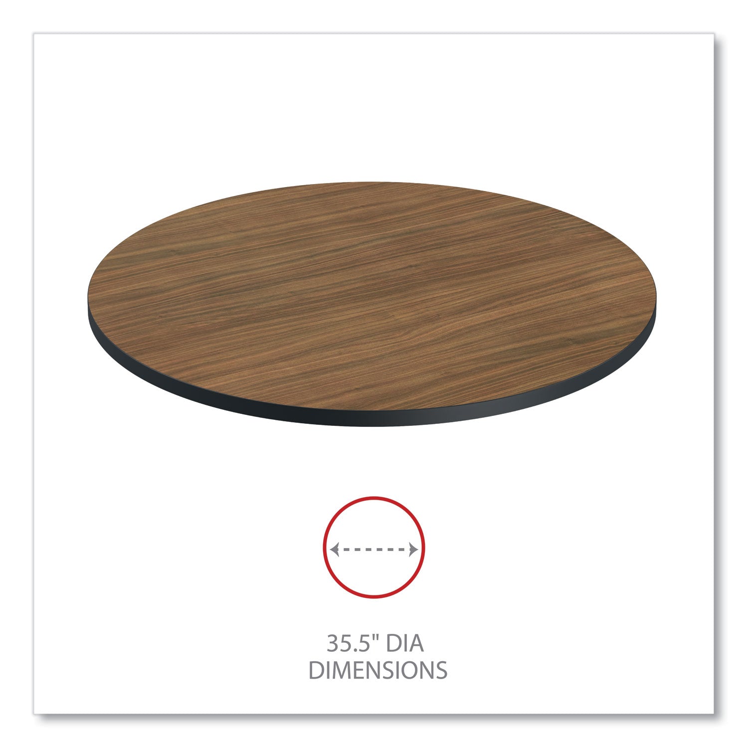 Alera® Reversible Laminate Table Top, Round, 35.5" Diameter, Espresso/Walnut