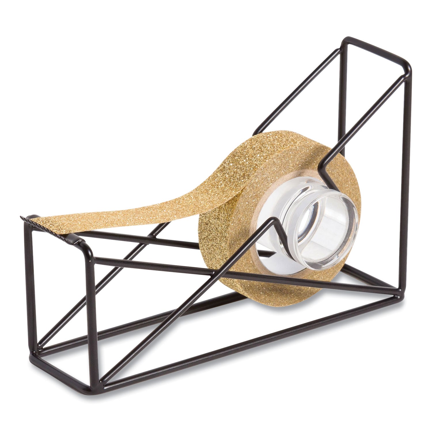 U Brands Vena Tape Dispenser, 1" Core, Metal, Black