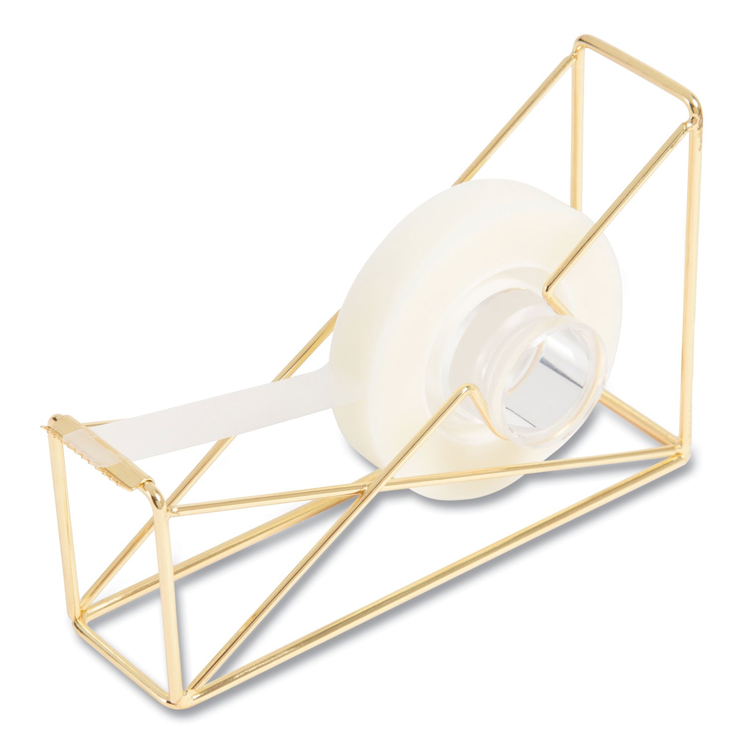 U Brands Vena Tape Dispenser, 1" Core, Metal, Gold