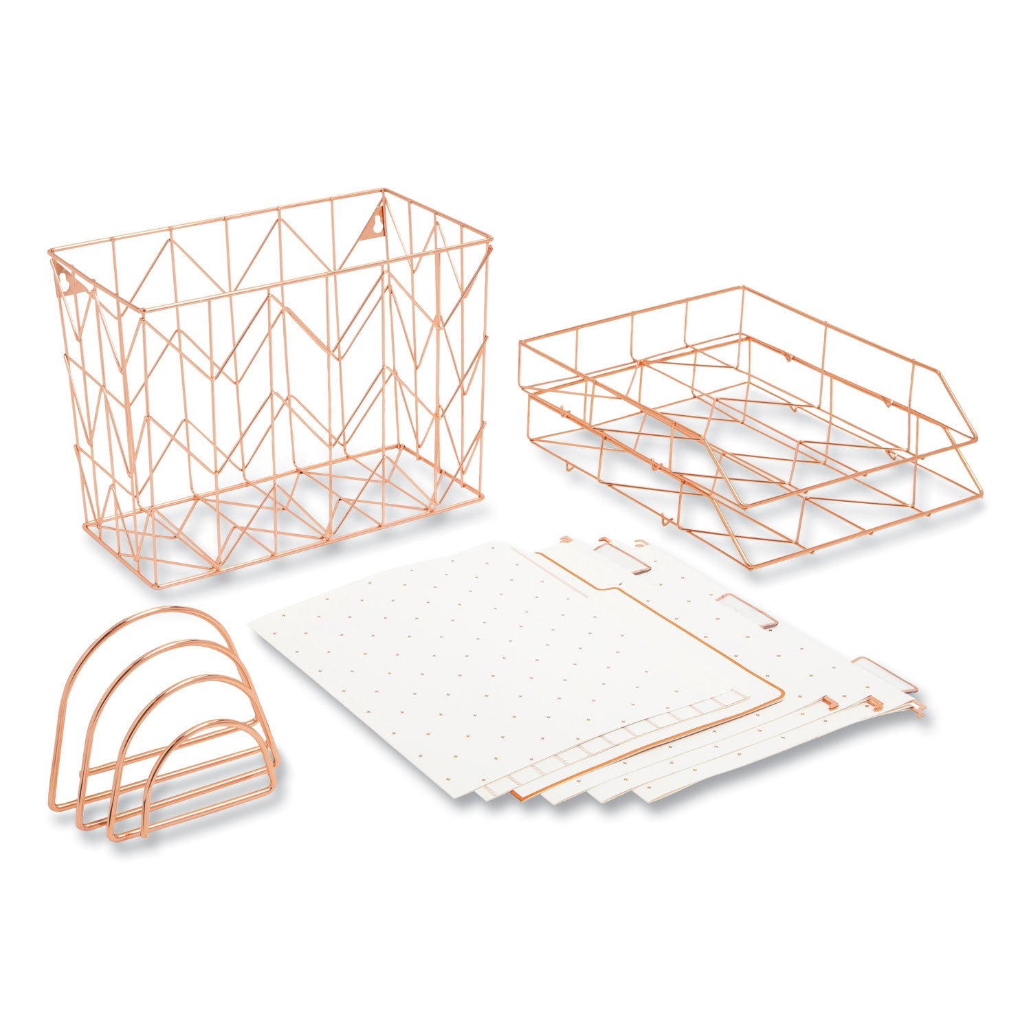 Desktop Fashion Filing Set | Rose Gold