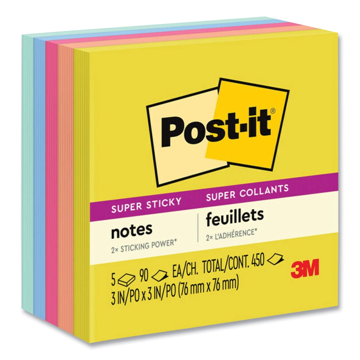 Super Sticky Note Pads | Summer Joy | 5-Pack