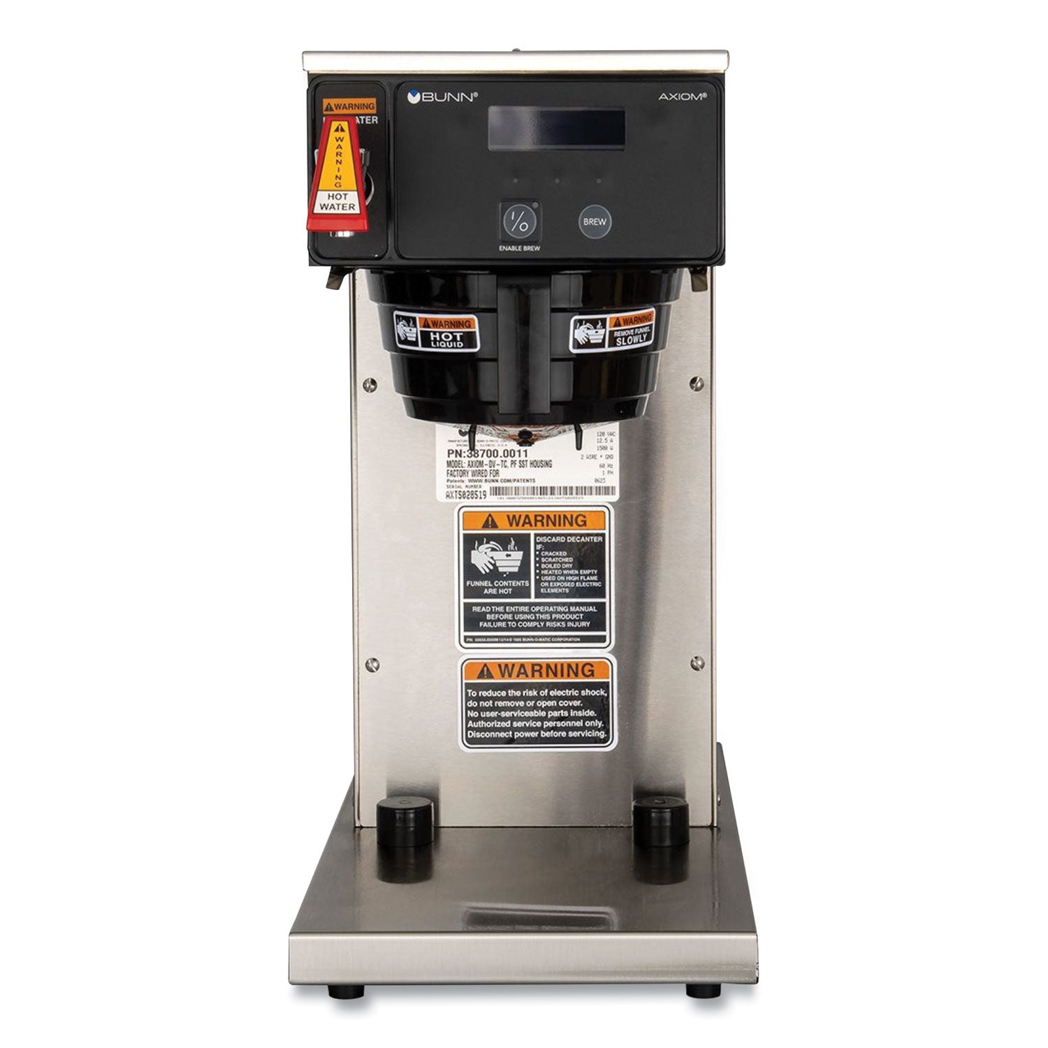 BUNN® AXIOM DV-TC Dual-Voltage Thermal Carafe Coffee Brewer, 12 Cups, Silver/Black