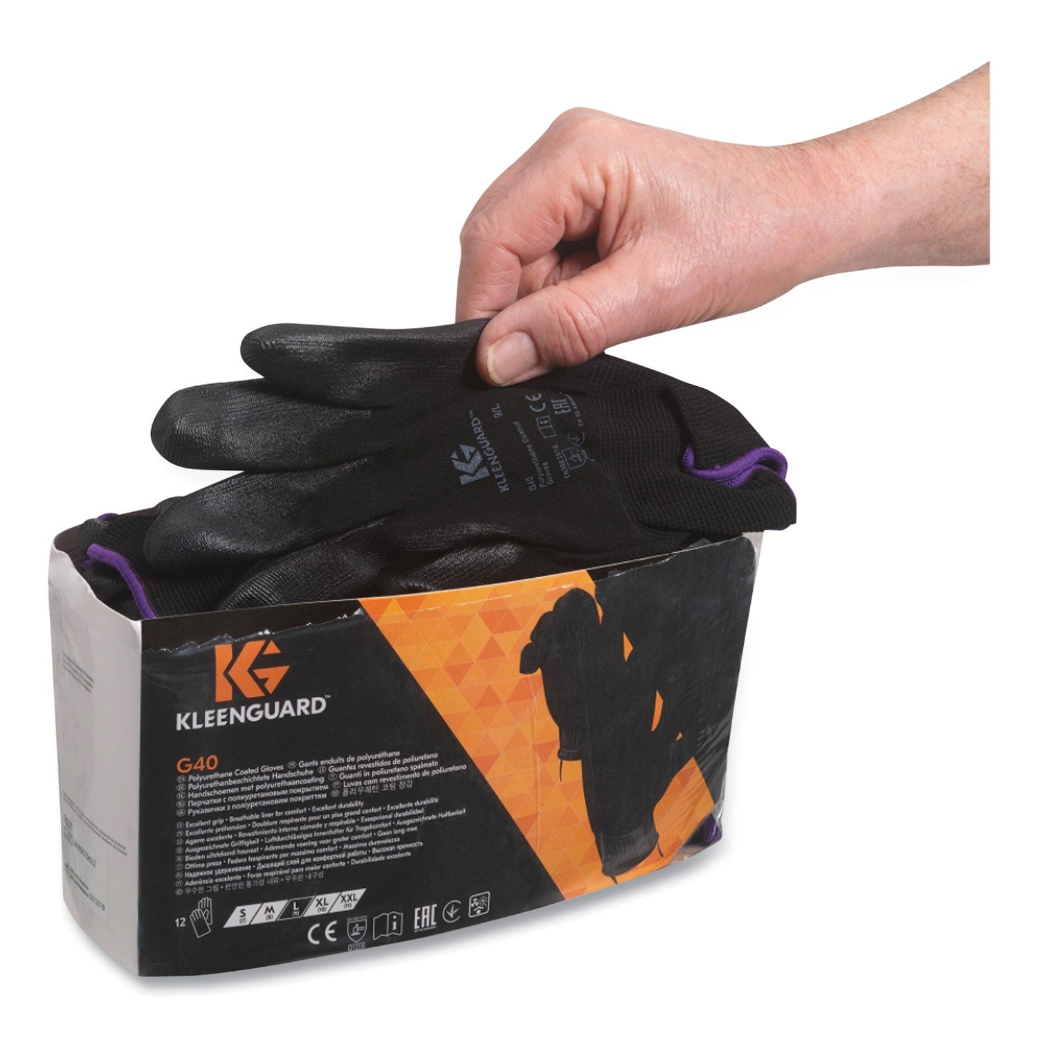 KleenGuard™ G40 Polyurethane Coated Gloves, Medium, Black, 12 Pairs/Pack