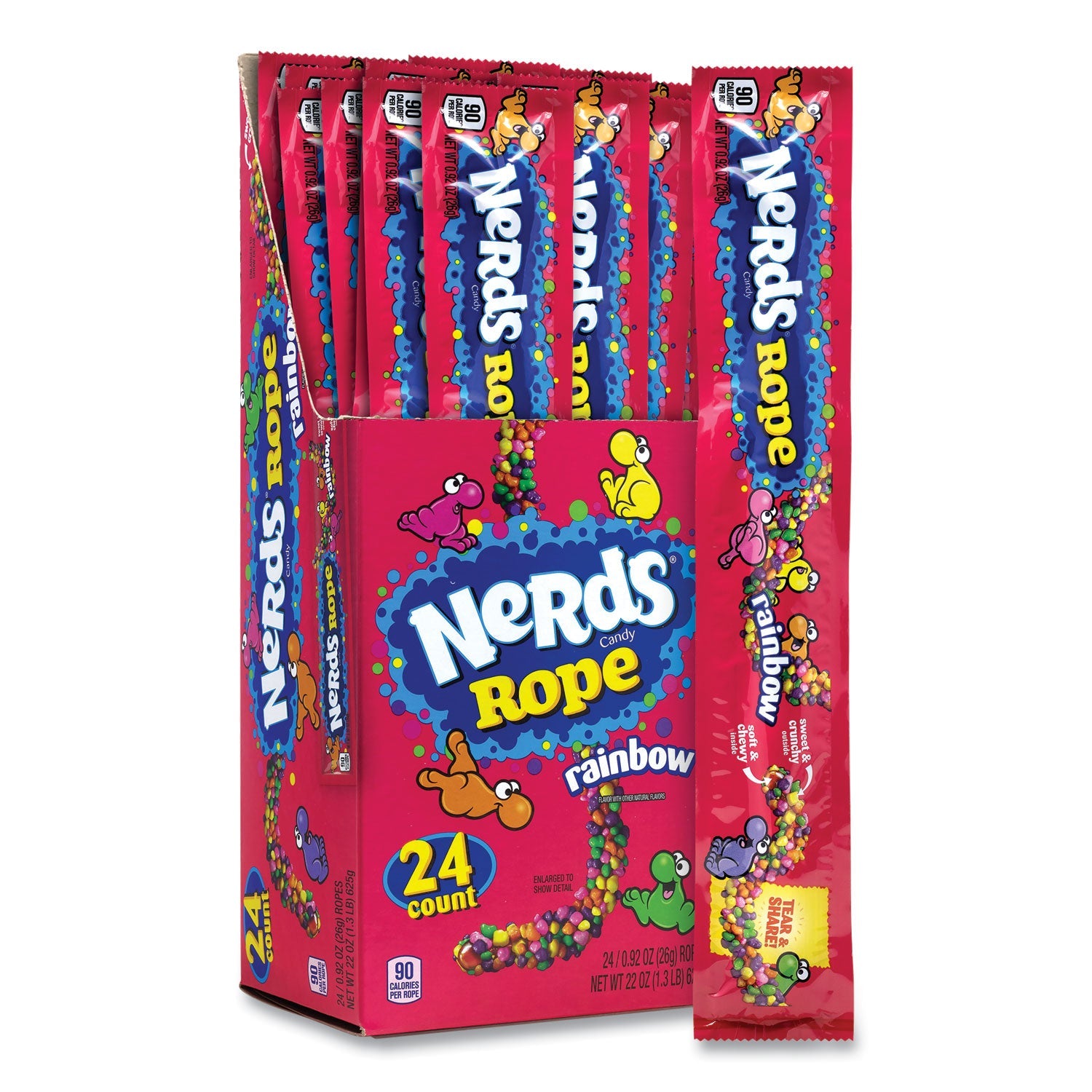 Nestlé® Nerds Rope Candy, Fruity, 0.92 oz Individually Wrapped, 24/Carton - Bloom Skins