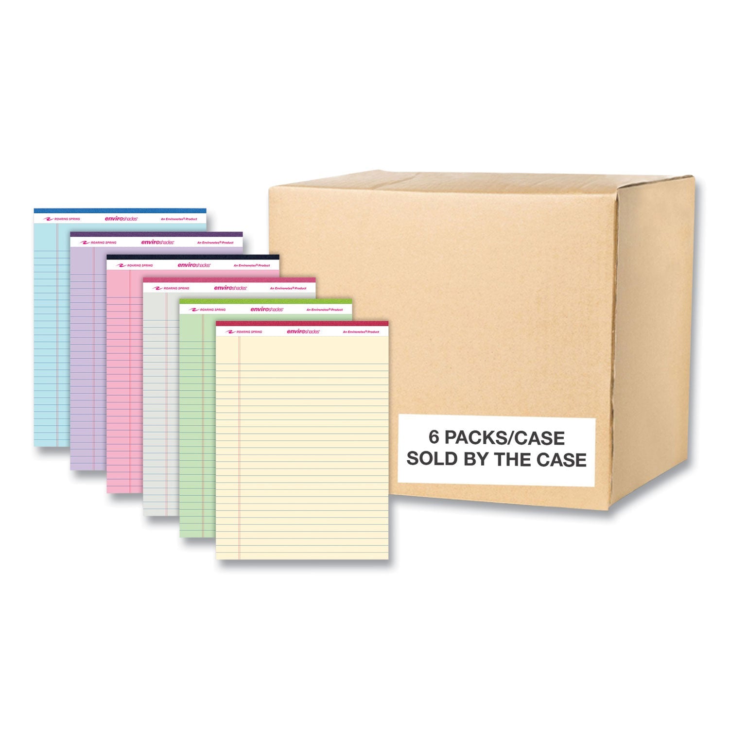 Roaring Spring® Enviroshades Legal Notepads, 50 Assorted 8.5 x 11.75 Sheets, 36 Notepads/Carton