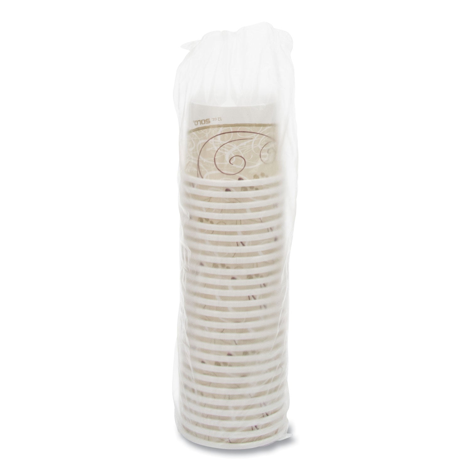 SOLO® Double Poly Paper Food Containers, 12 oz, 3.6" Diameter x 3.3" h, Symphony Design, 25/Pack, 20 Packs/Carton