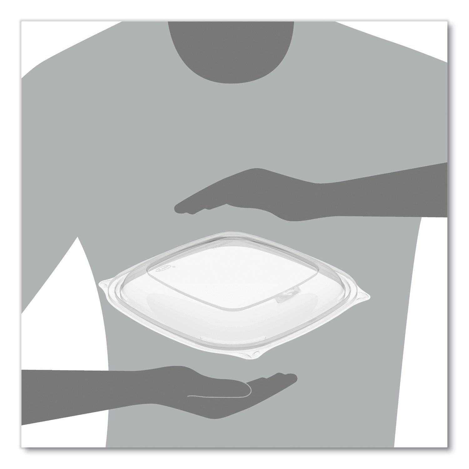 Dart® PresentaBowls Pro Clear Square Bowl Lids, Large Vented Square, 8.5 x 8.5 x 1, Clear, Plastic, 63/Bag, 4 Bags/Carton