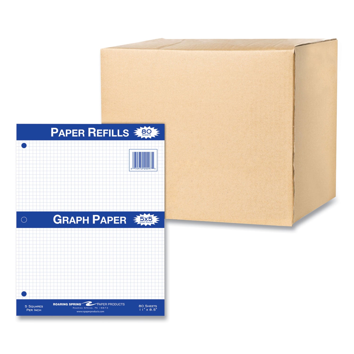 Graph Filler Paper | 5 sq/in, 80 Sheets, 8.5x11