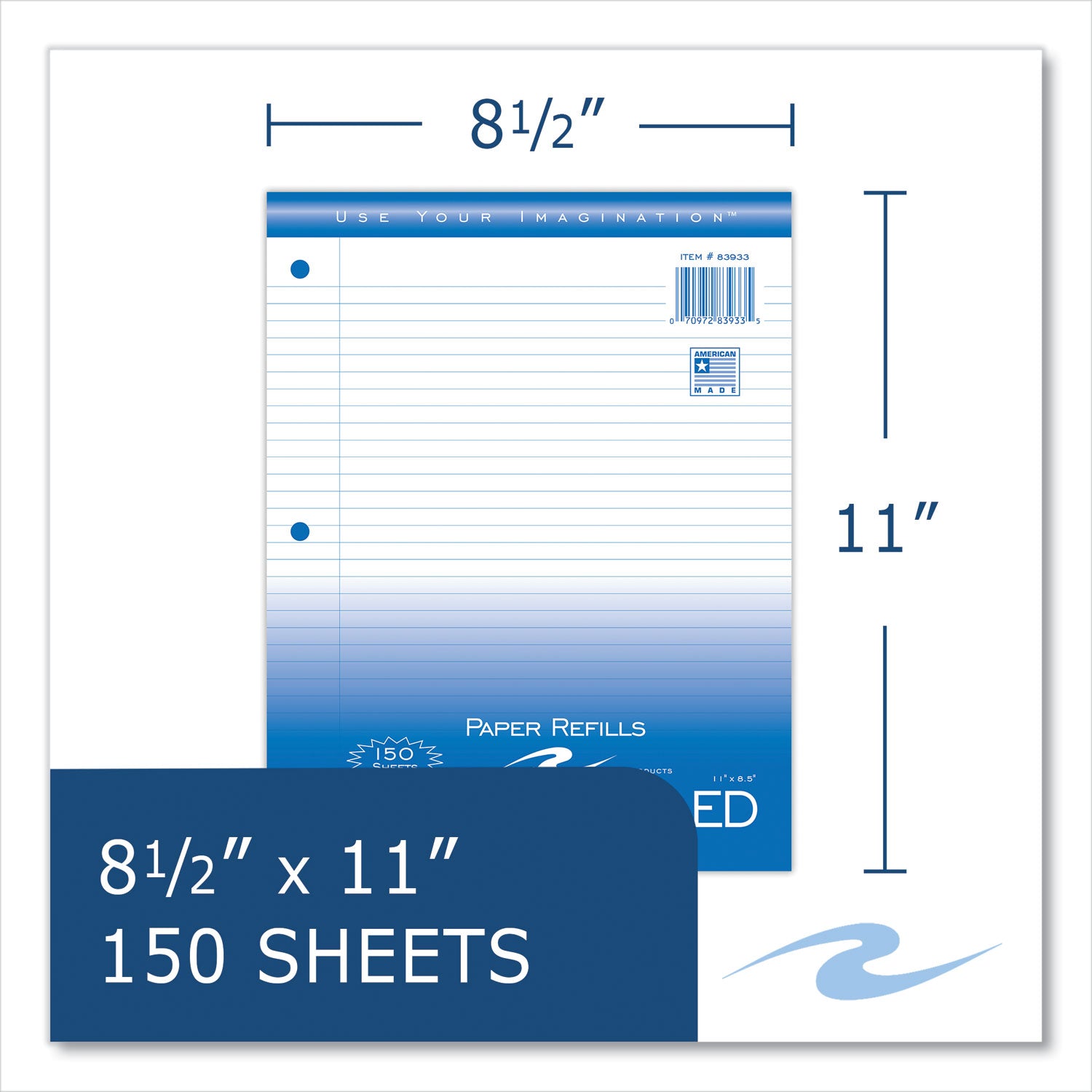 Roaring Spring® Loose Leaf Paper, 8.5 x 11, 3-Hole Punched, College Rule, White, 150 Sheets/Pack, 24 Packs/Carton - Bloom Skins