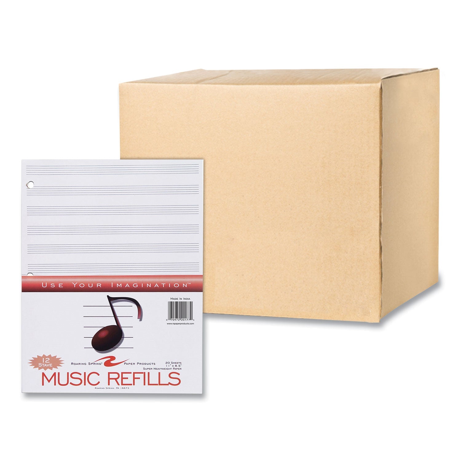 Music Filler Paper | 3-Hole Punched, 20 Sheets