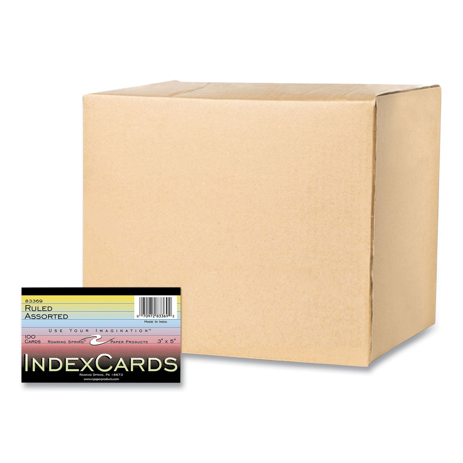 Colored Index Cards | 3x5 Assorted, 100-Pack