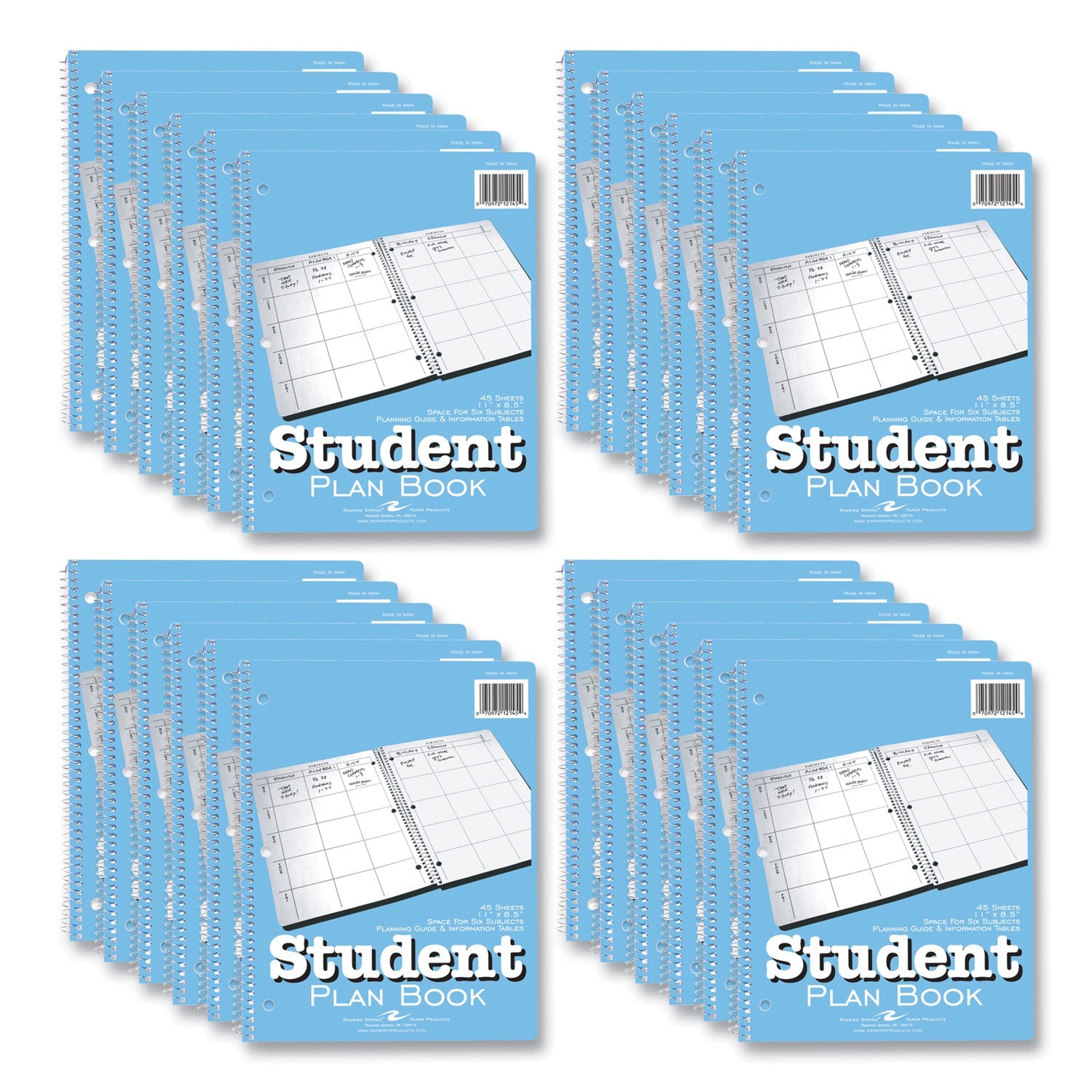 Student Plan Book | Undated, Light Blue Cover