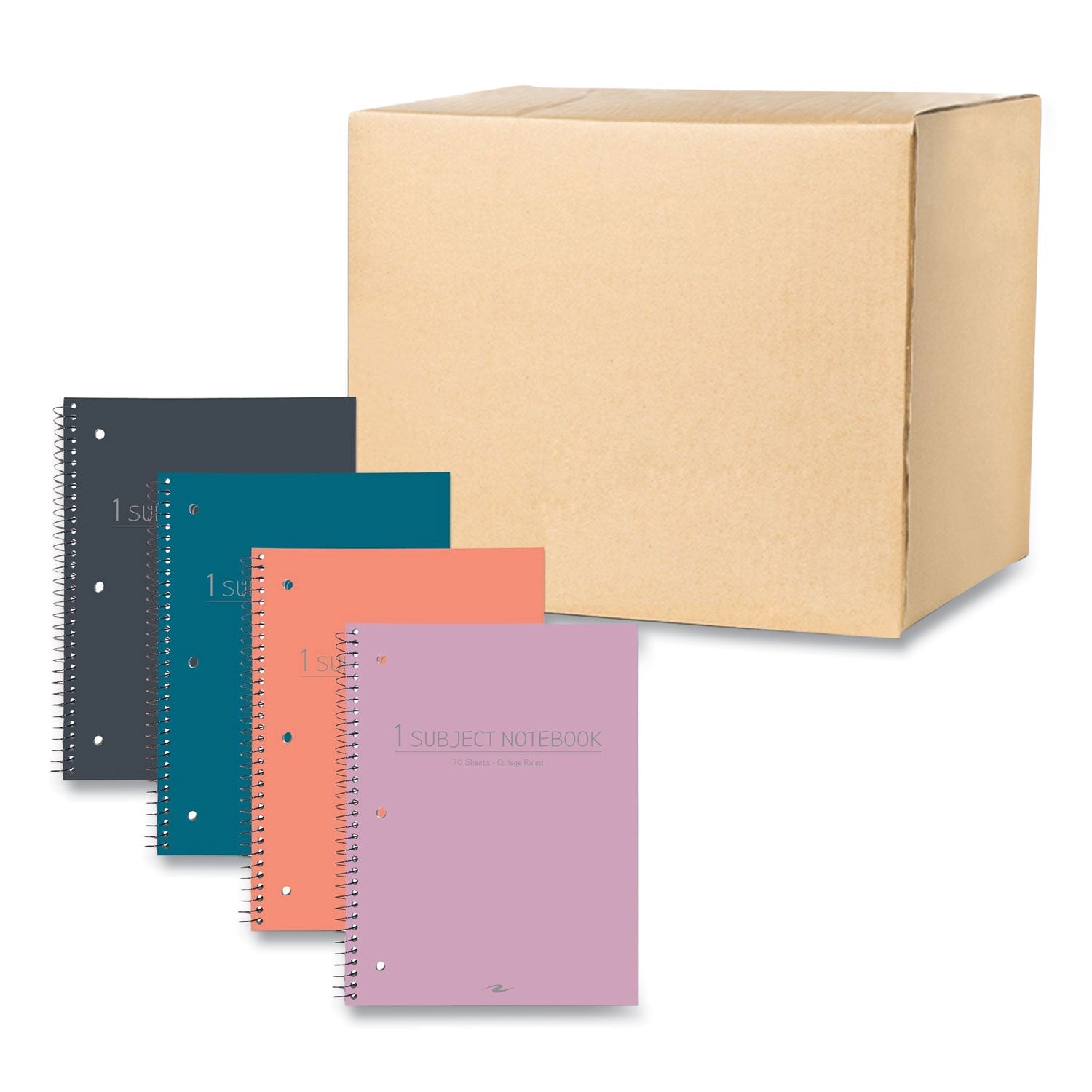 Roaring Spring® Subject Wirebound Promo Notebook, 1-Subject, Med/College Rule, Assorted Cover, (70) 10.5 x 8 Sheets, 24/Carton
