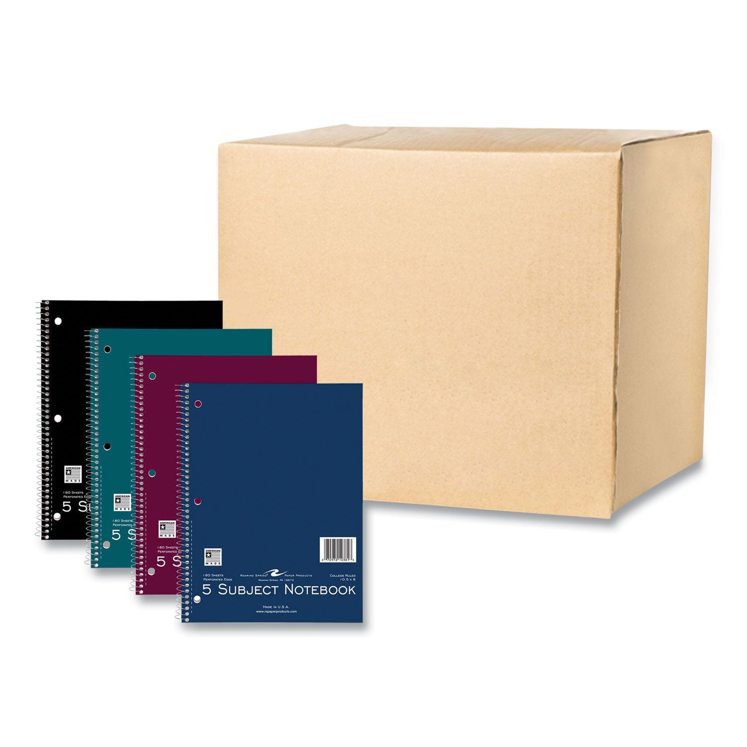 5-Subject Wirebound Notebook | College Rule, Asst.