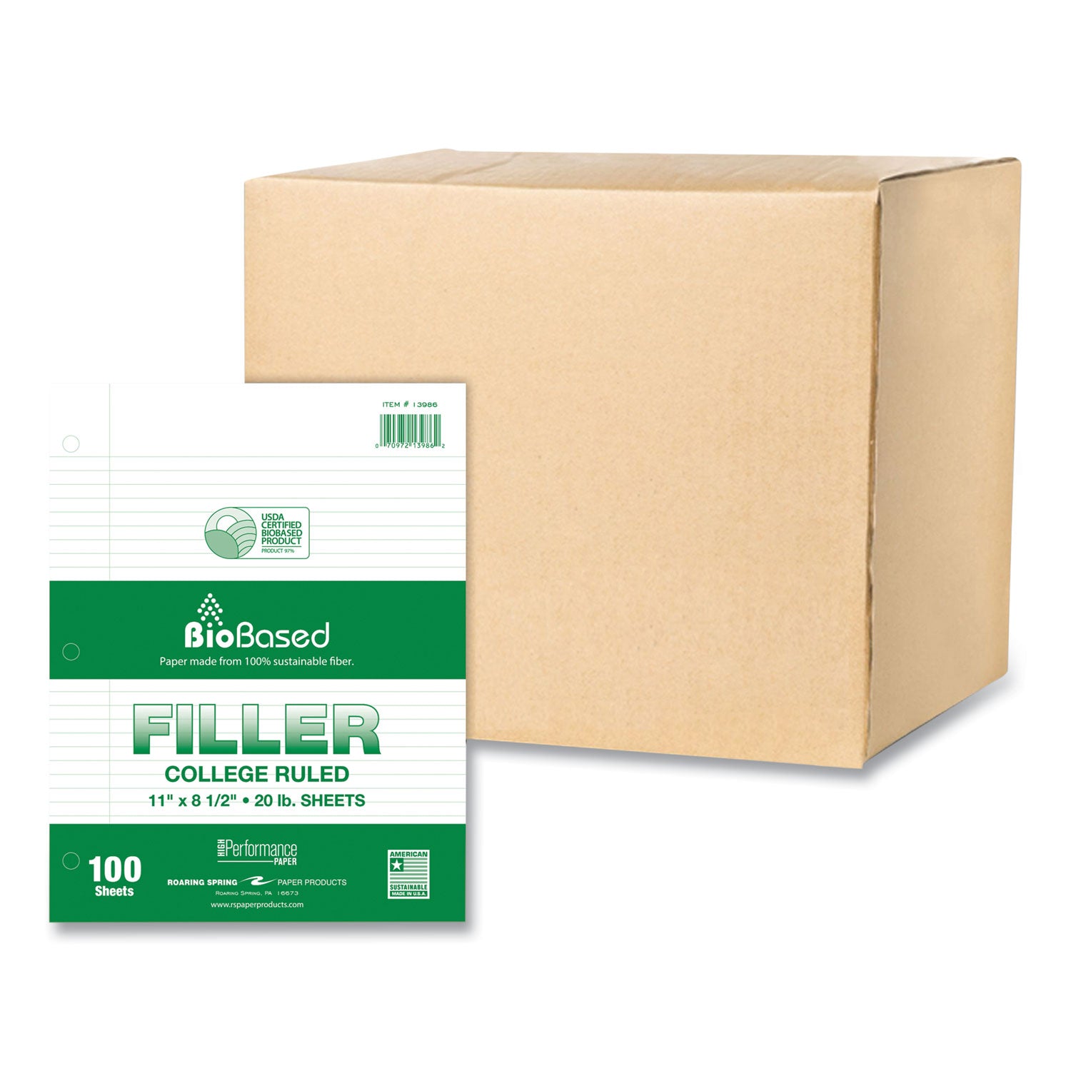 Filler Paper | 3-Hole College Rule, 100 Sheets