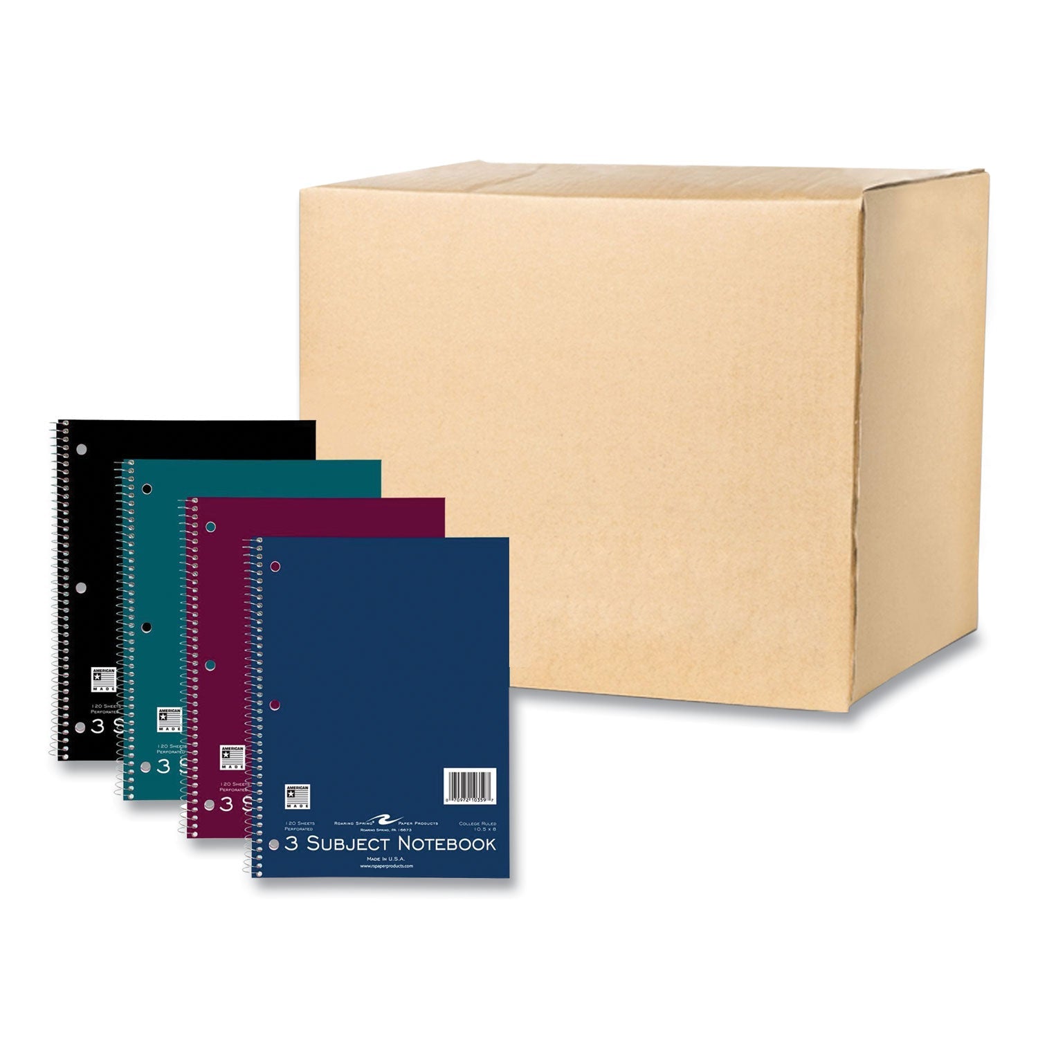 3-Subject Wirebound Notebook | College Rule, Asst.