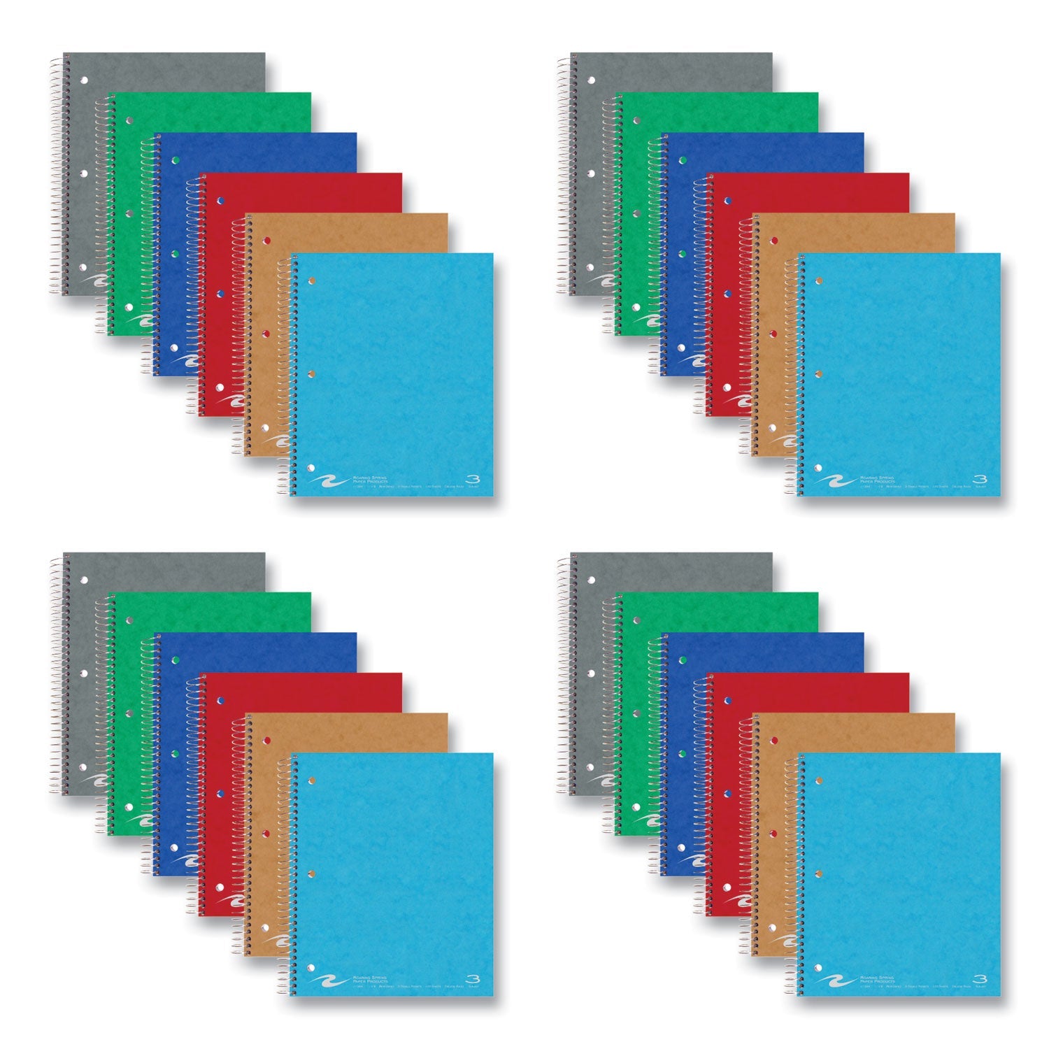 3-Subject Wirebound Notebook | 120 Sheets, Asst.
