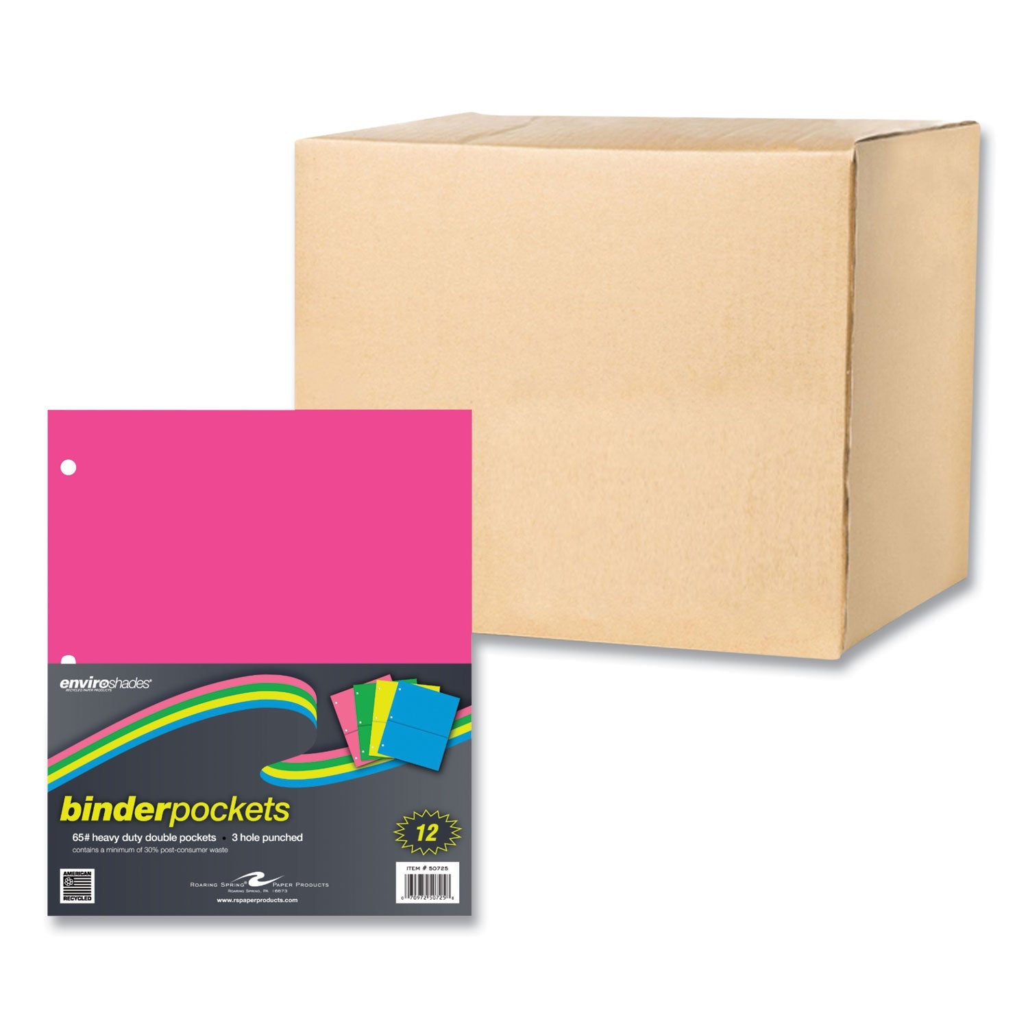 Binder Pocket | Assorted Colors, 144/Carton