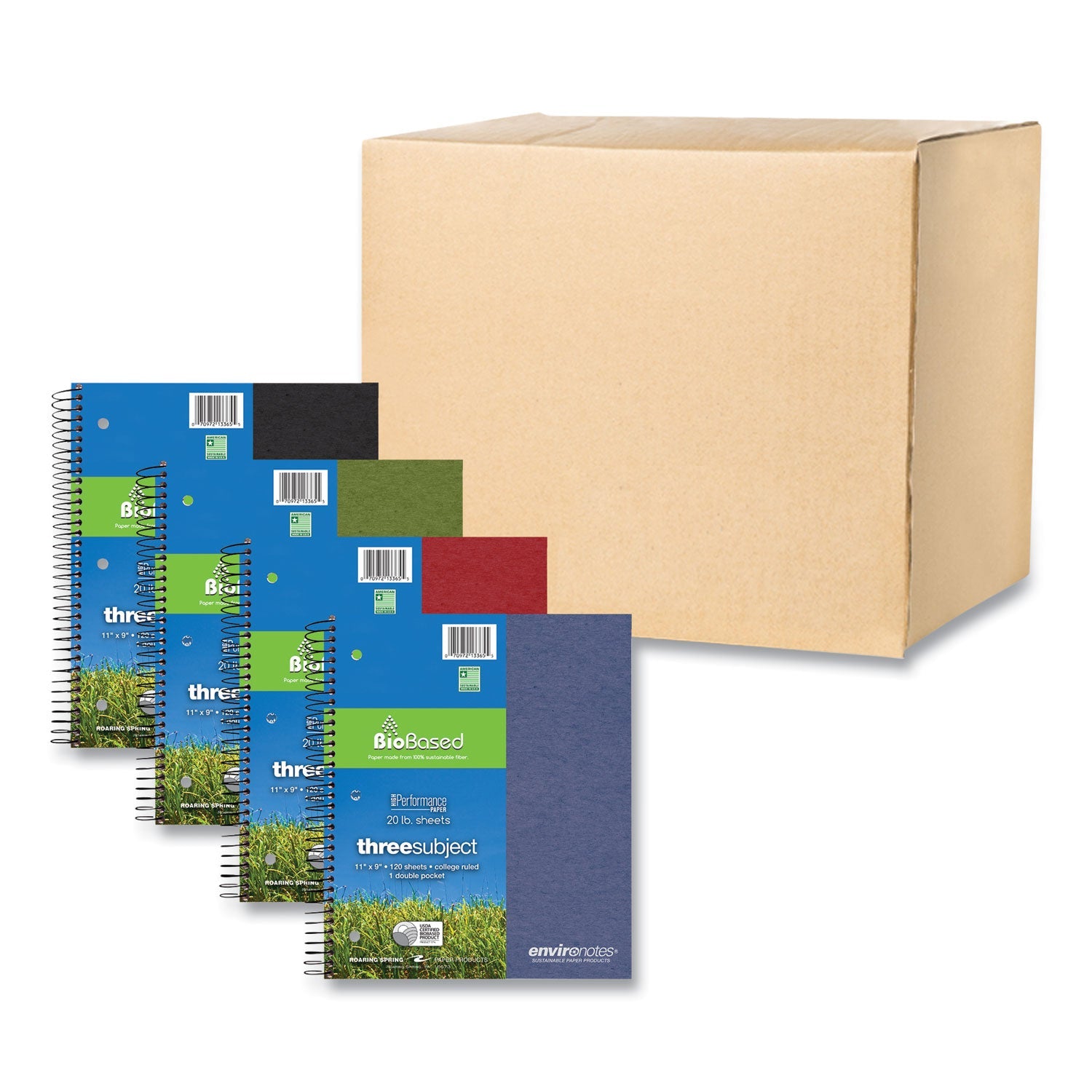 BioBased 3 Subject Notebook | College Rule, Asst.