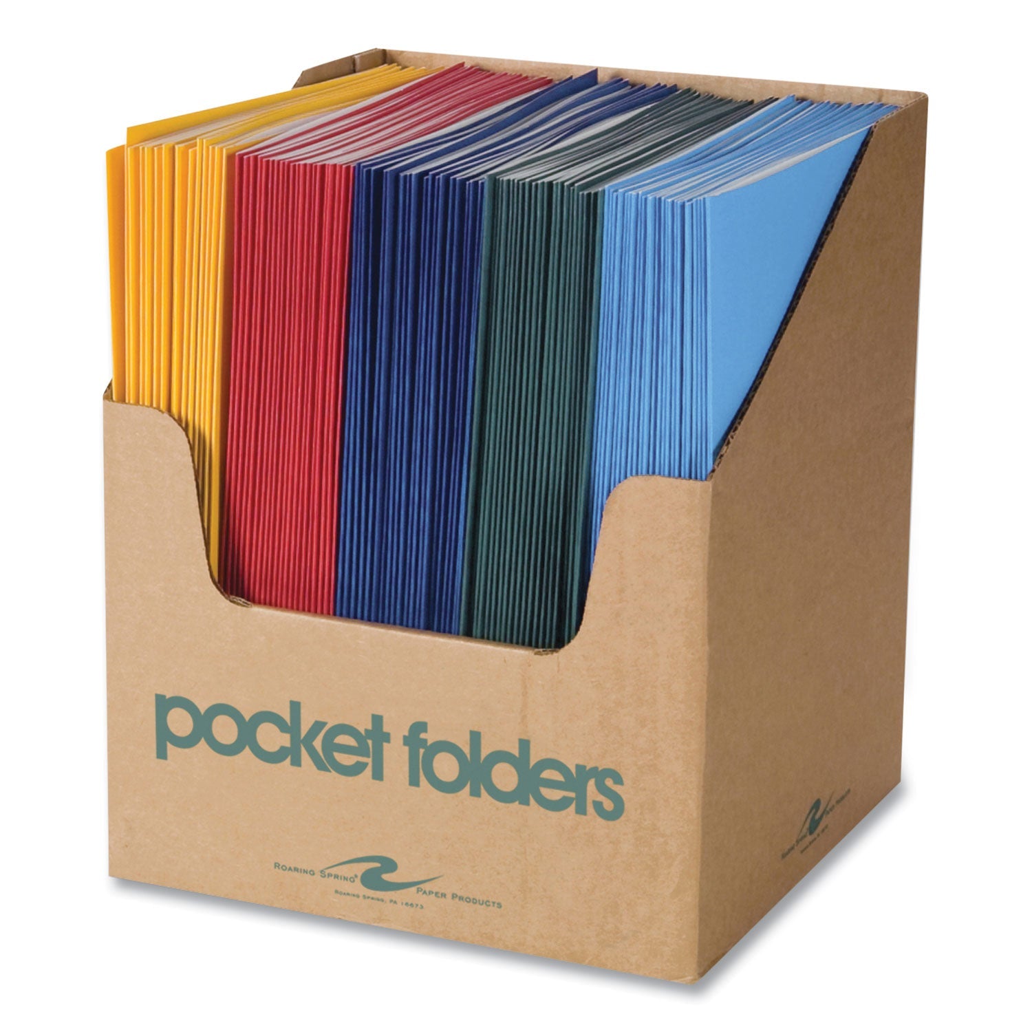 Pocket Folder | Assorted Colors, 100/Carton