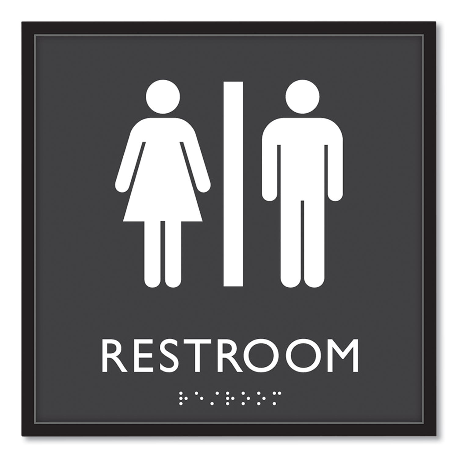 ADA Sign | Unisex Restroom | 8x8 Clear/White