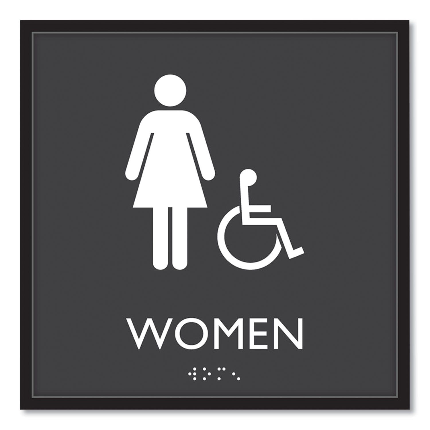 ADA Sign | Women Accessible | 8x8 Clear/White