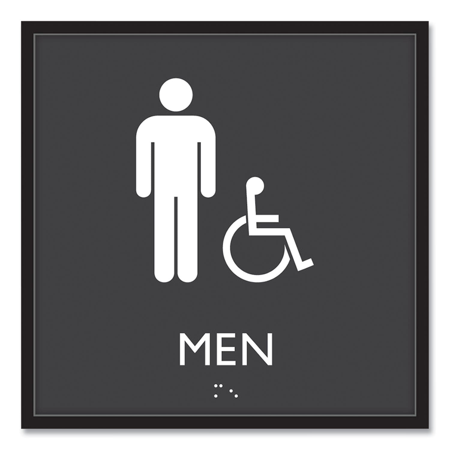 ADA Sign | Men Accessible | 8x8 Clear/White