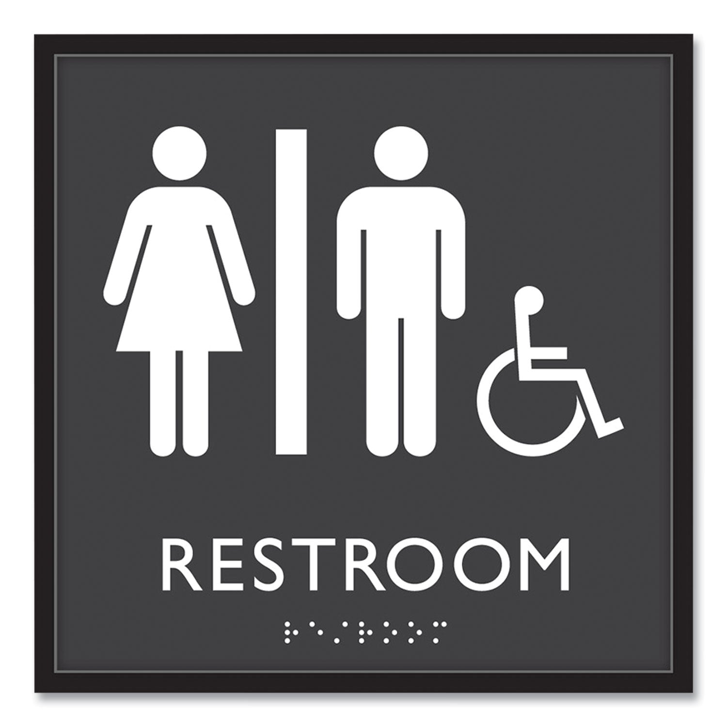 ADA Sign | Unisex Accessible Restroom | 8x8 Clear