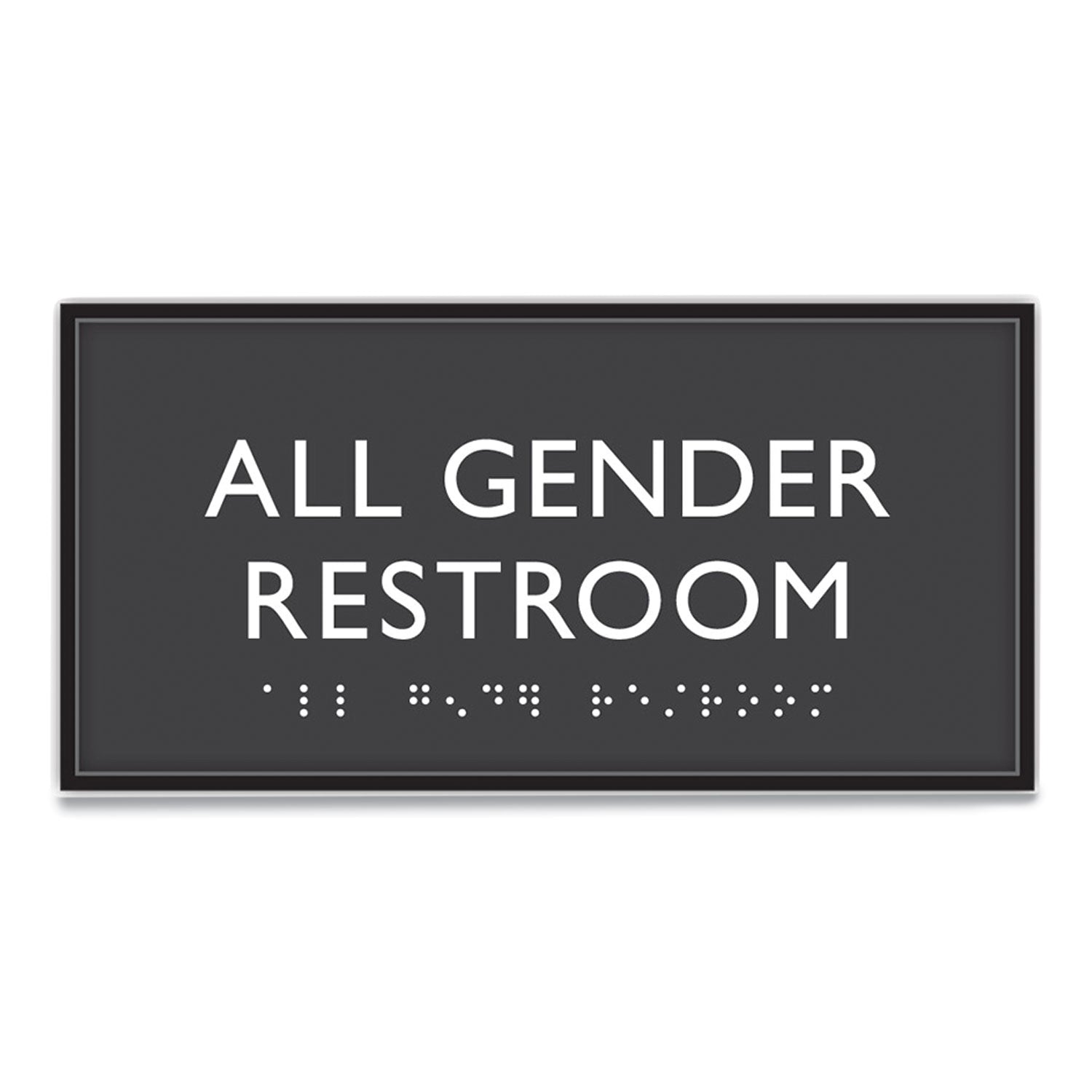 ADA Sign | All Gender Restroom | 4x4 Clear/White