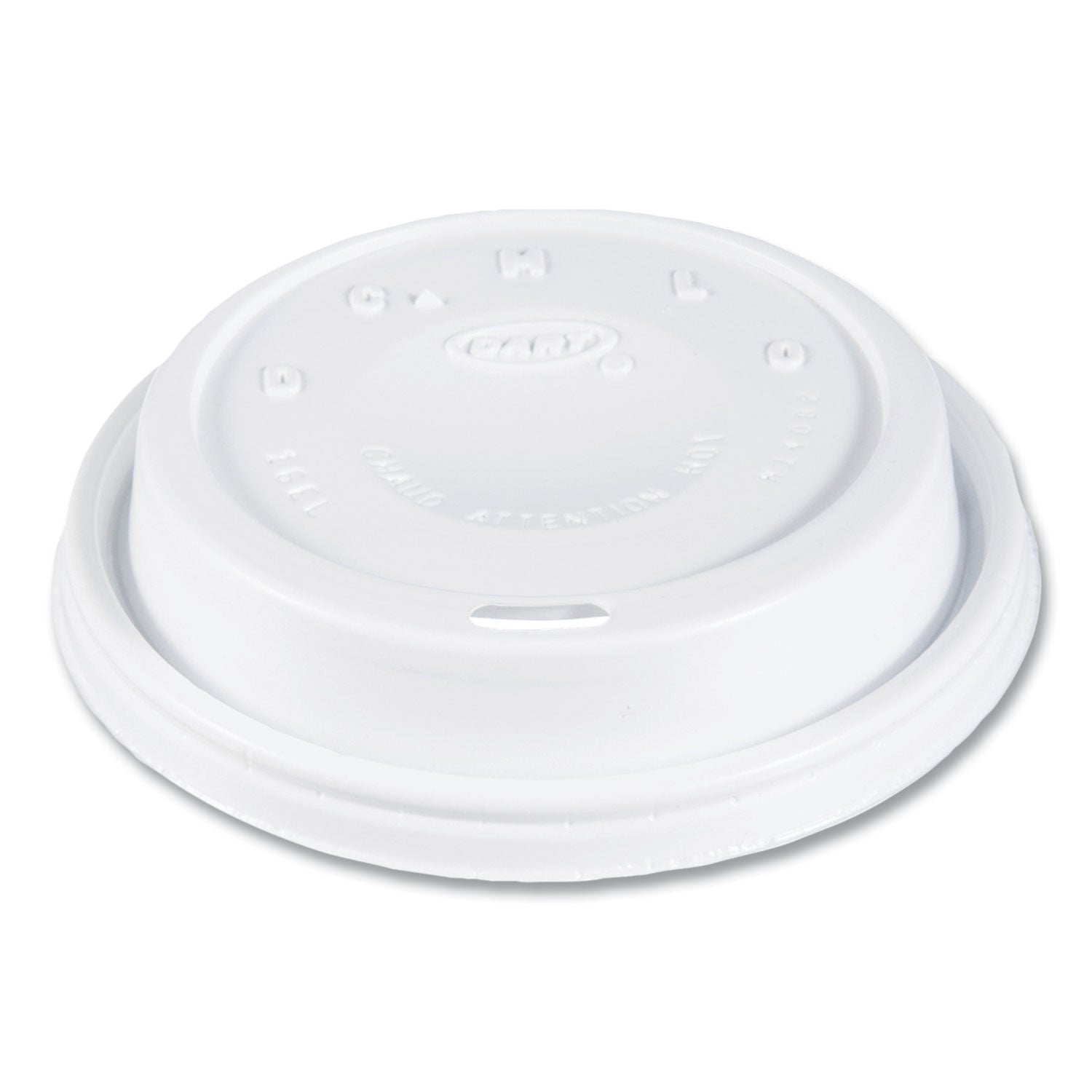 SOLO® Cappuccino Dome Sipper Lids, Fits 12 oz to 24 oz Hot Cups, Plastic, White, 1,000/Carton