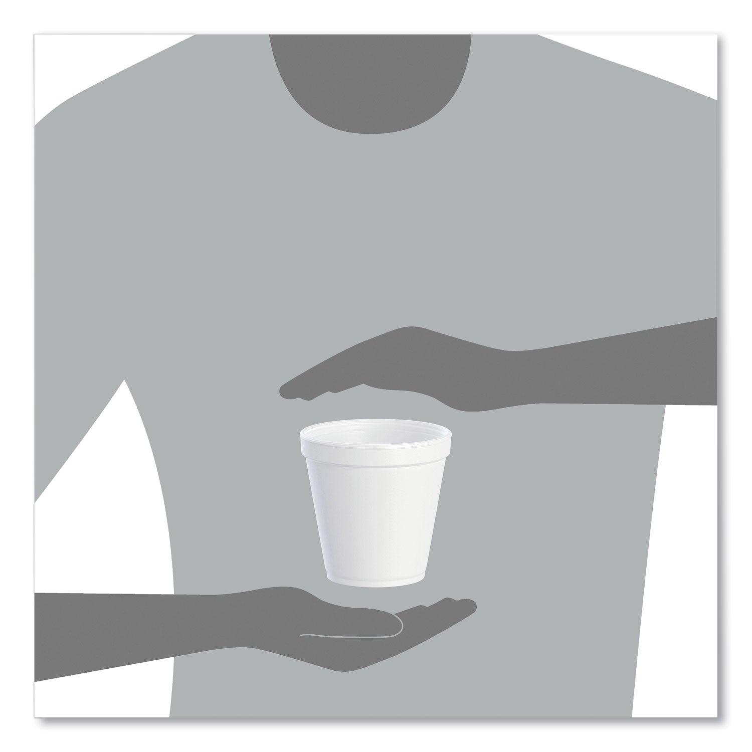 Dart® Foam Containers, Squat, 16 oz, White, 25/Bag, 20 Bags/Carton