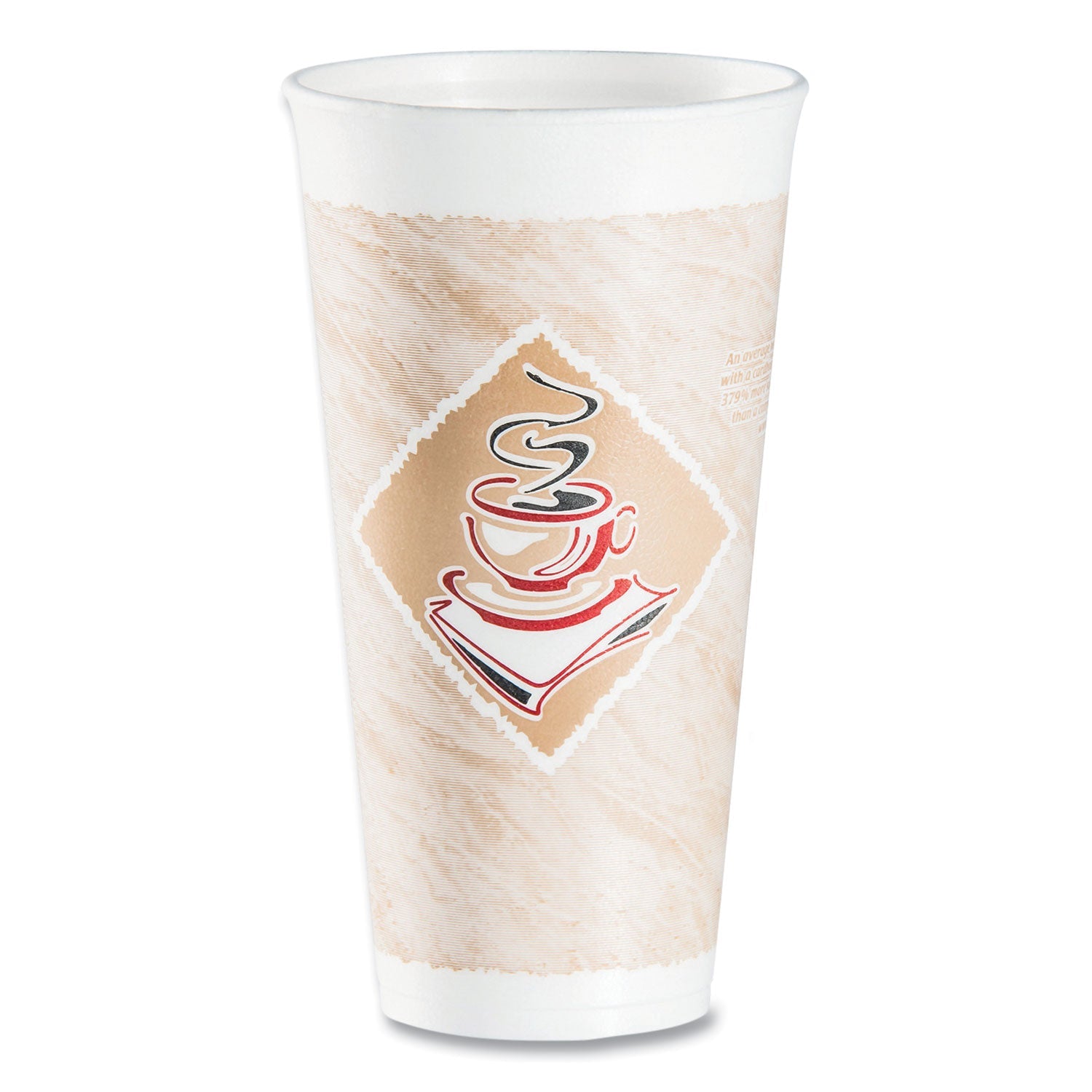 Dart® Cafe G Foam Hot/cold Cups, 20 Oz, Brown/red/white, 20/pack