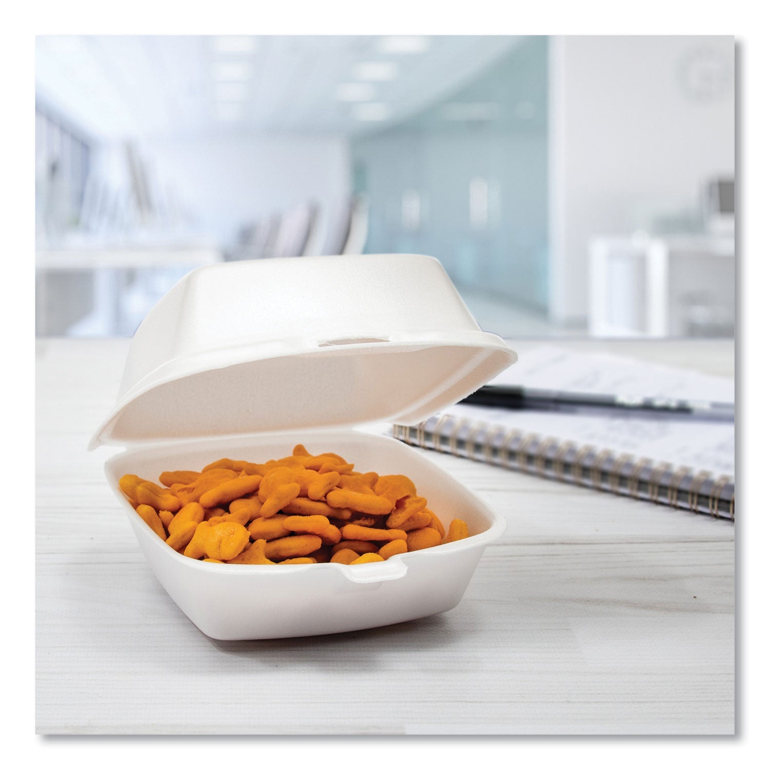 Dart® Foam Hinged Lid Containers, 5.38 X 5.5 X 2.88, White, 500/carton