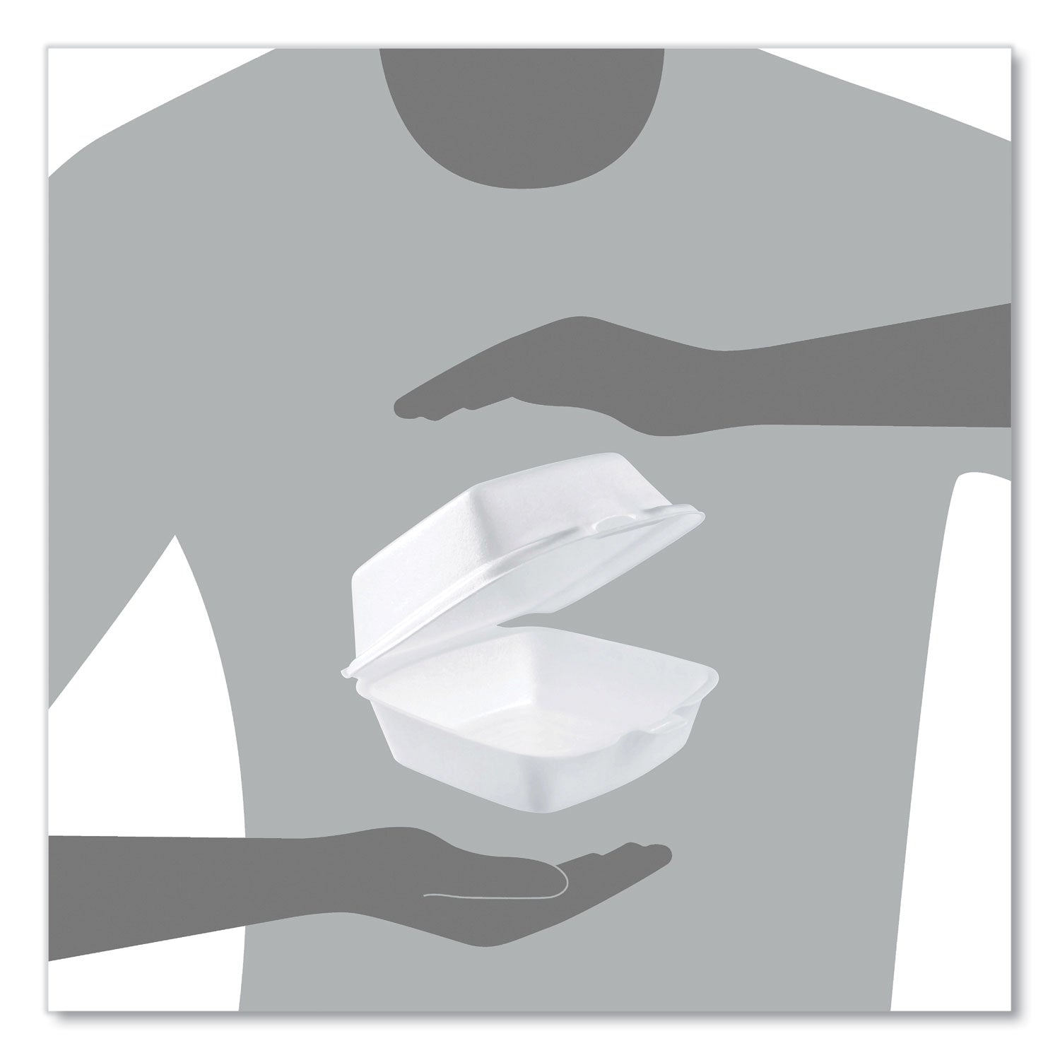 Dart® Foam Hinged Lid Containers, 5.38 X 5.5 X 2.88, White, 500/carton