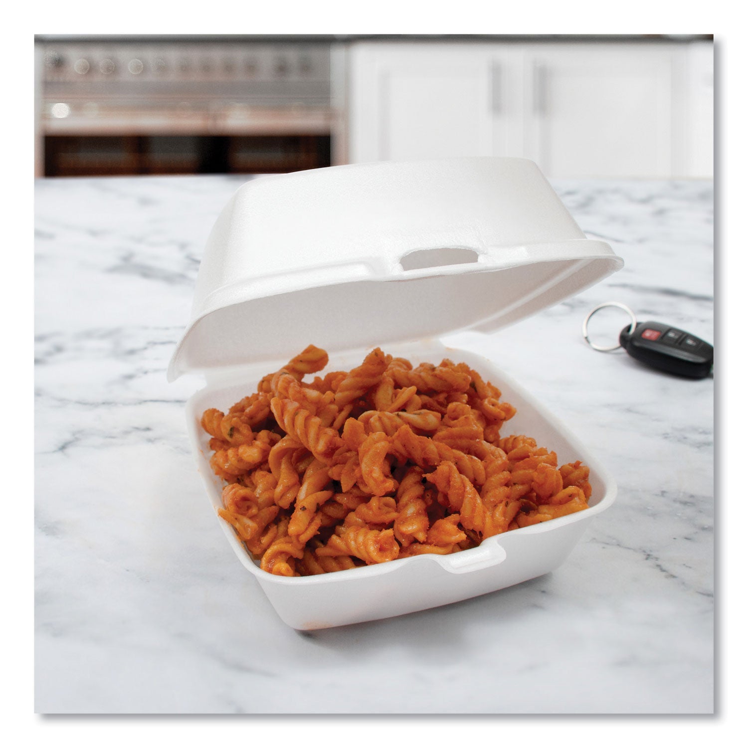 Dart® Foam Hinged Lid Containers, 6 X 5.78 X 3, White, 500/carton