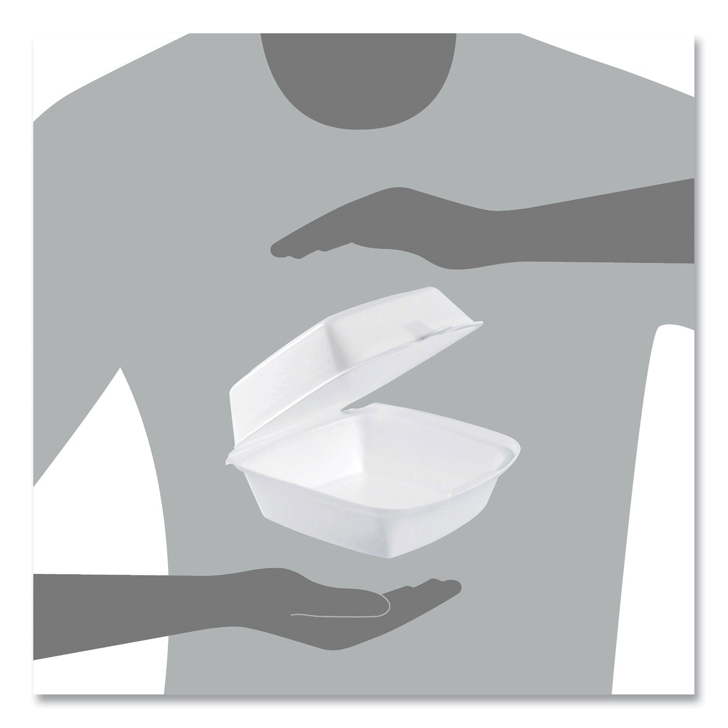Dart® Foam Hinged Lid Containers, 6 X 5.78 X 3, White, 500/carton