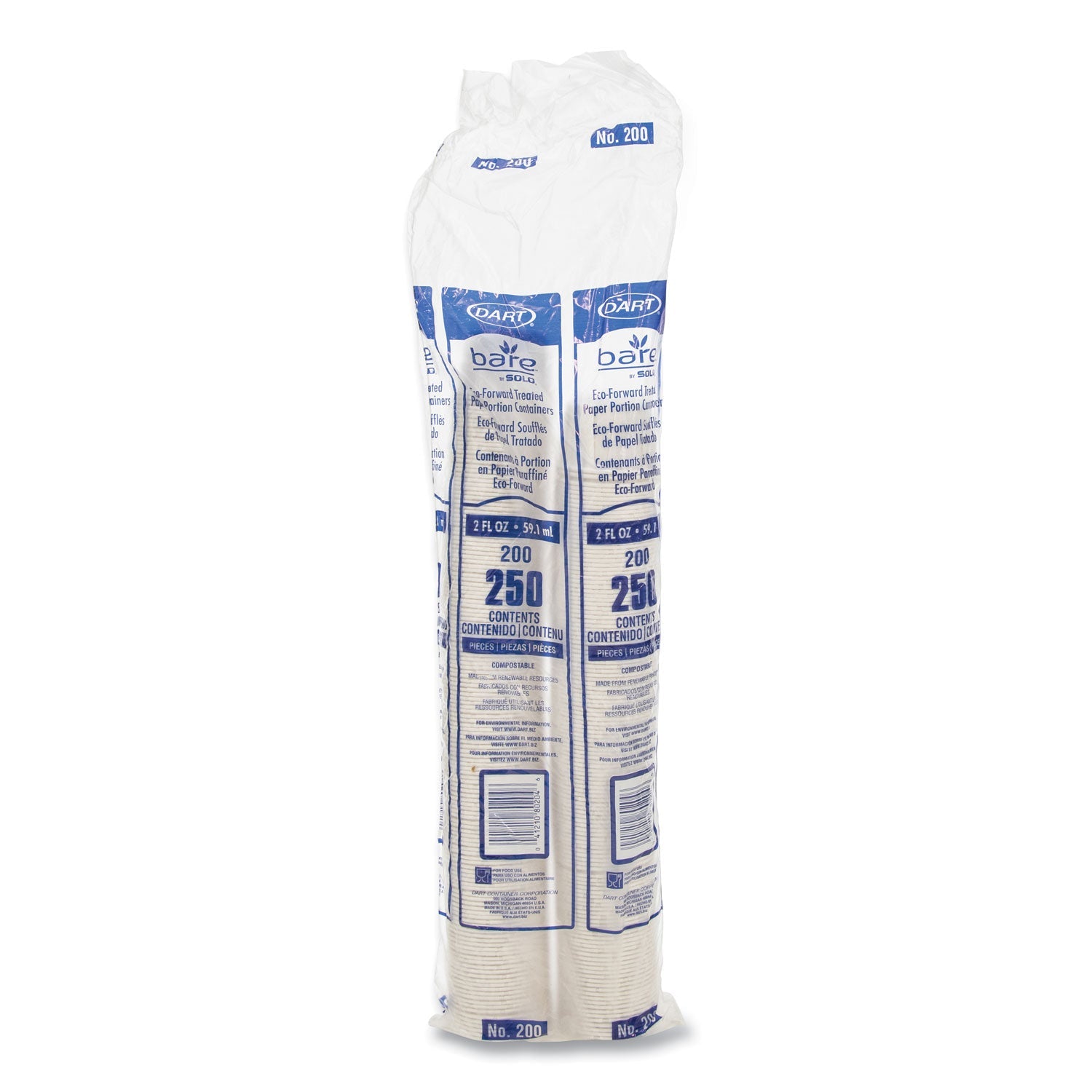 SOLO® Paper Portion Cups, 2 oz, White, 250/Bag, 20 Bags/Carton