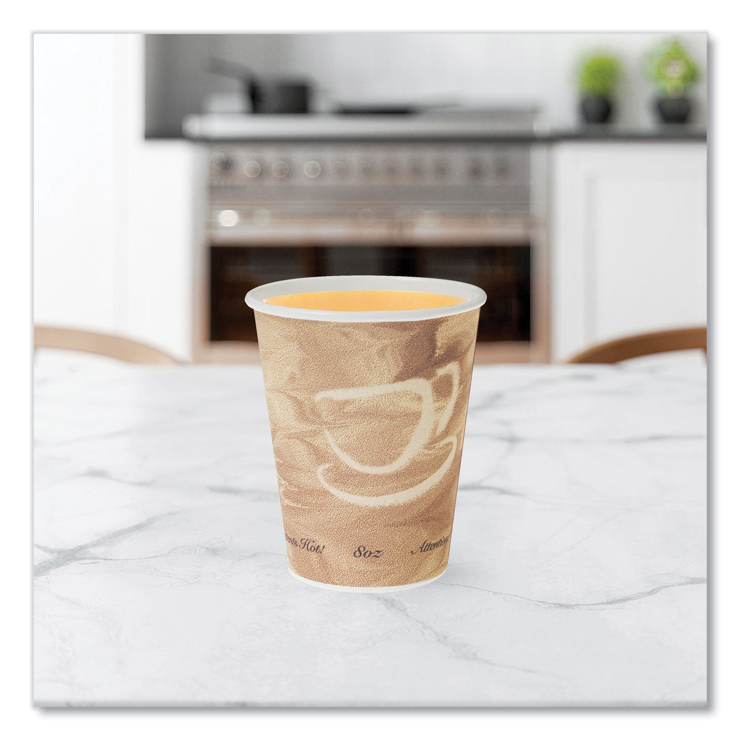 SOLO® Mistique Polycoated Hot Paper Cups, 8 oz, Brown, 50/Sleeve, 20 Sleeves/Carton