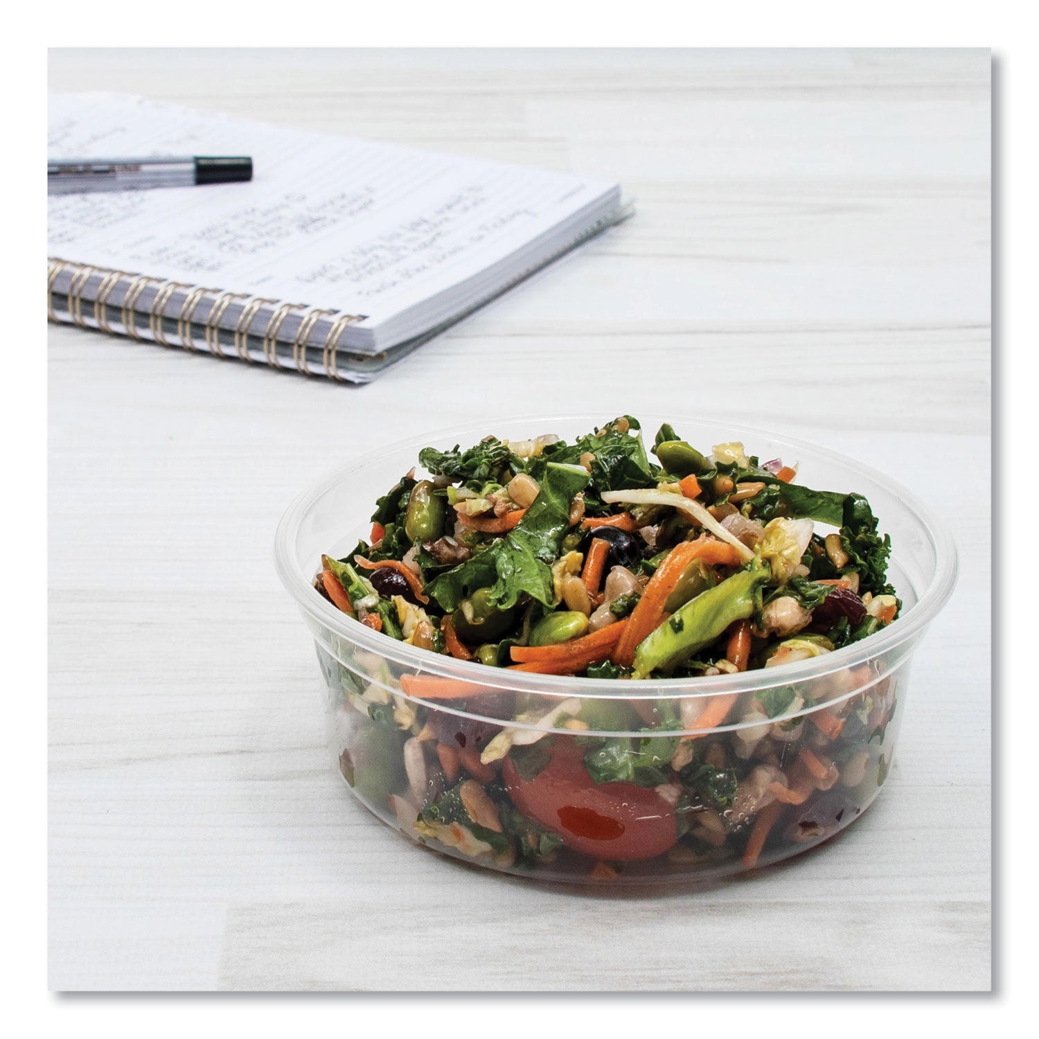 SOLO® Bare Eco-Forward RPET Deli Containers, ProPlanet Seal, 8 oz, 4.6" Diameter x 1.8" h, Clear, Plastic, 500/Carton