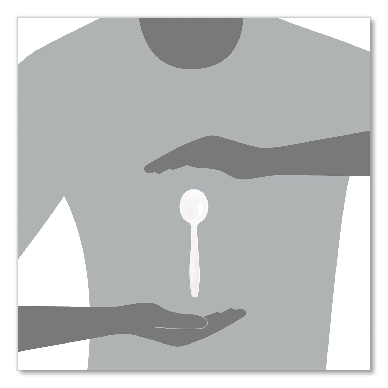 SOLO® Guildware Extra Heavyweight Plastic Cutlery, Soup Spoon, Clear, 1,000/Carton