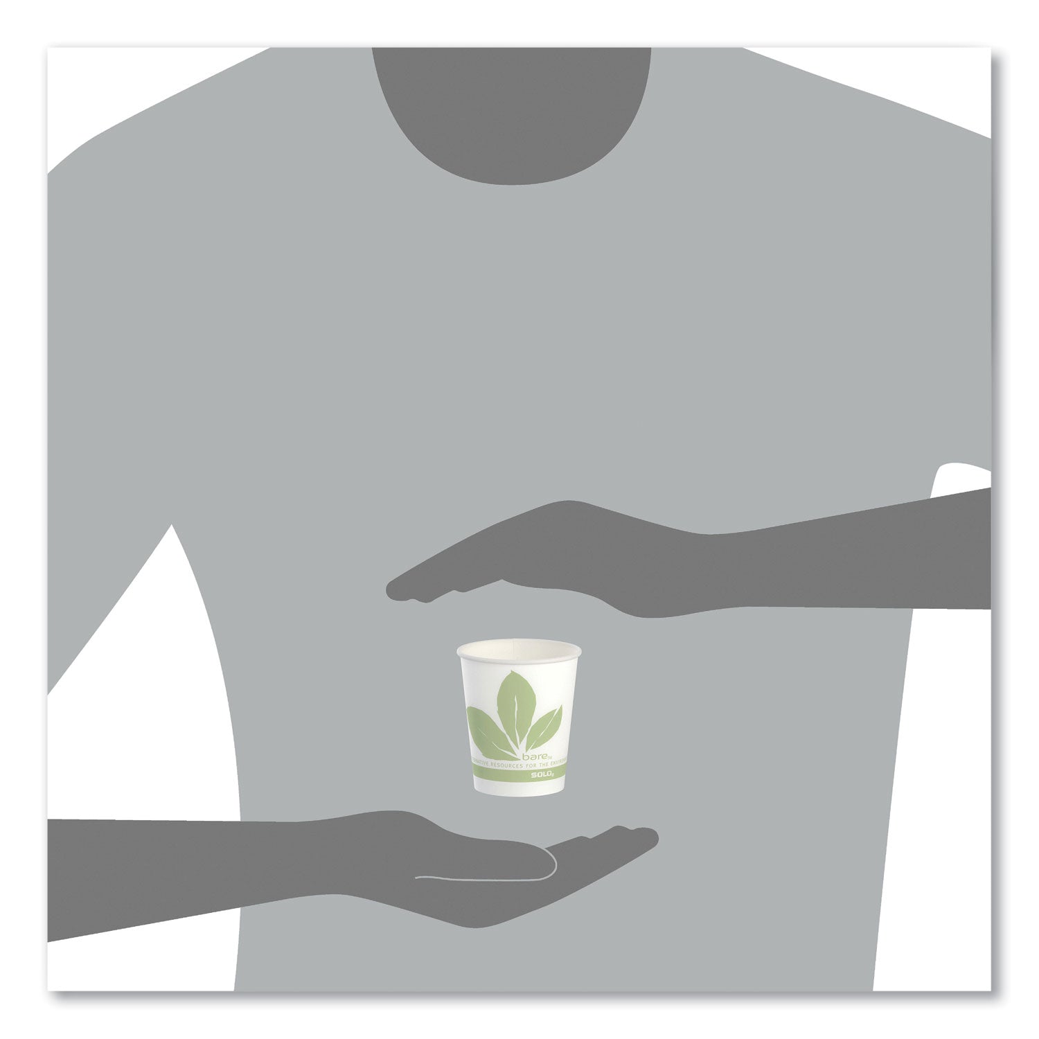 SOLO® Bare Eco-Forward Paper Cold Cups, 5 oz, Green/White, 100/Sleeve, 30 Sleeves/Carton