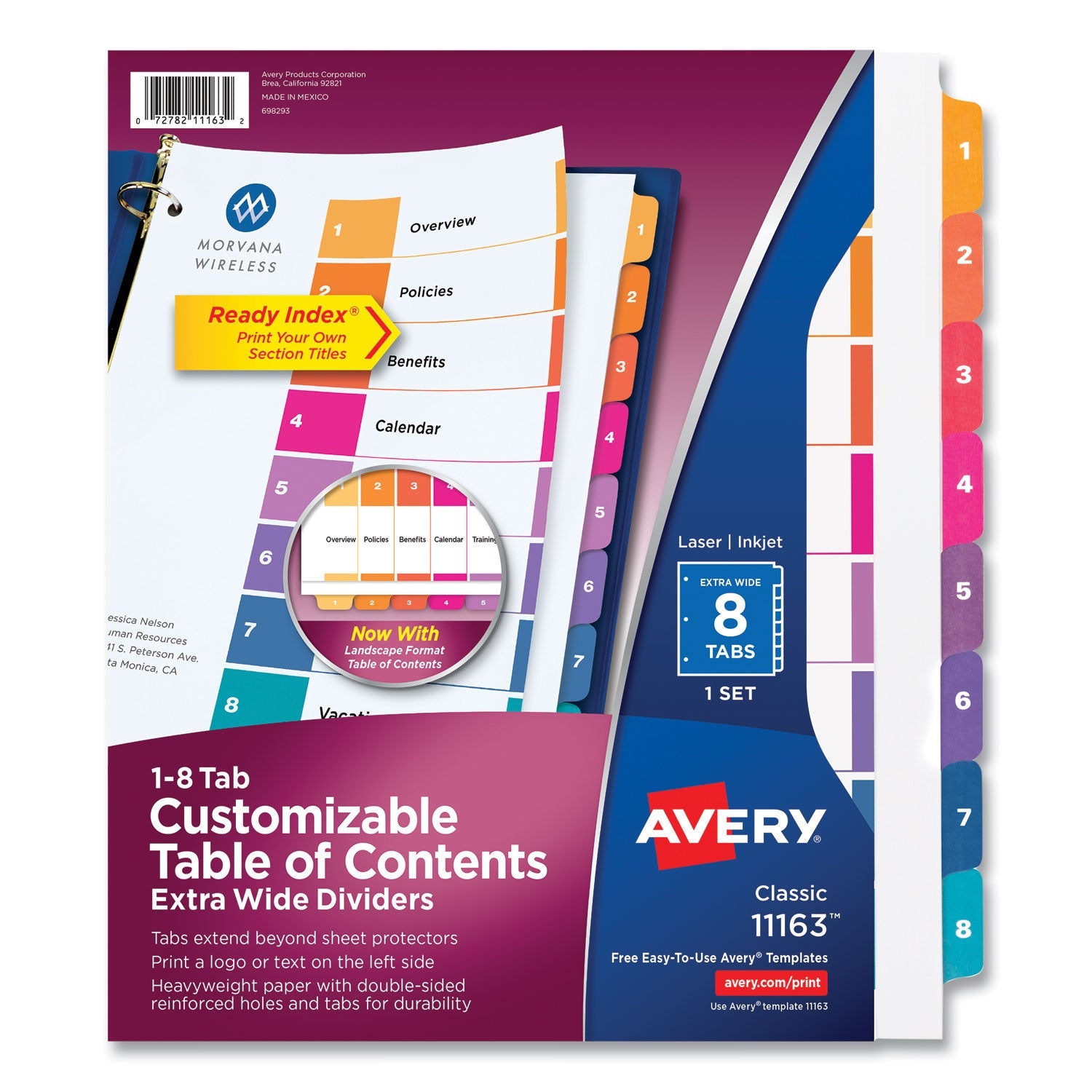 Customizable TOC Ready Index Dividers | 8-Tab