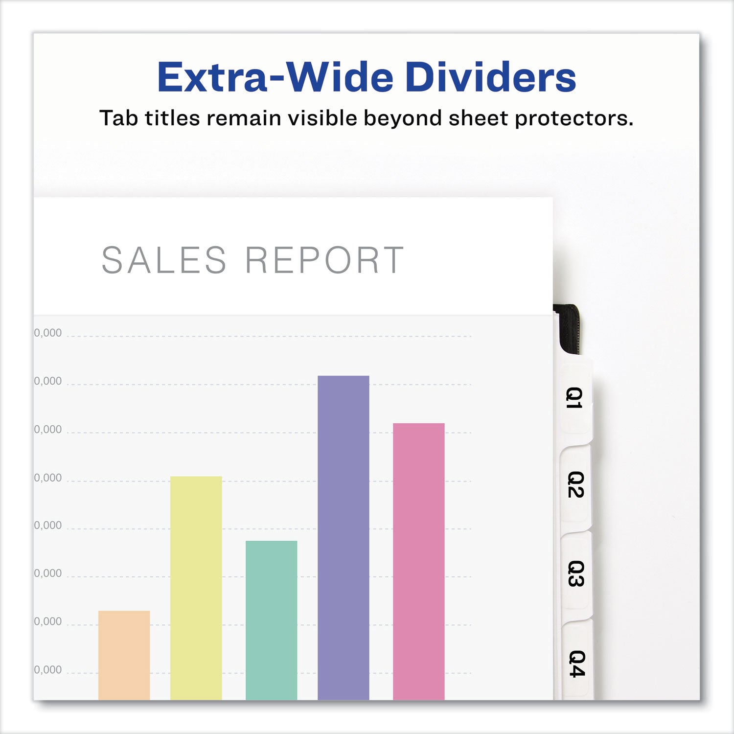 Avery® Print and Apply Index Maker Clear Label Dividers, Extra Wide Tab, 8-Tab, 11.25 x 9.25, White, 1 Set
