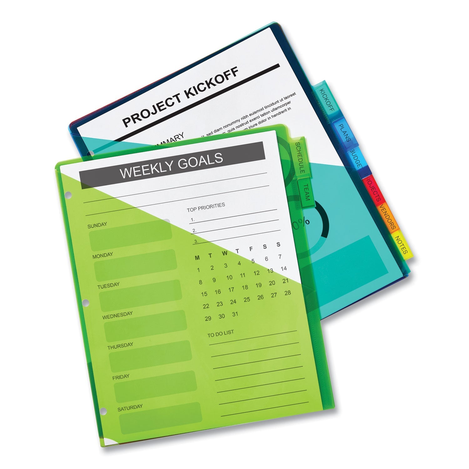 Avery® Insertable Big Tab Plastic 1-Pocket Dividers, 8-Tab, 11.13 X 9.25, Assorted, 1 Set