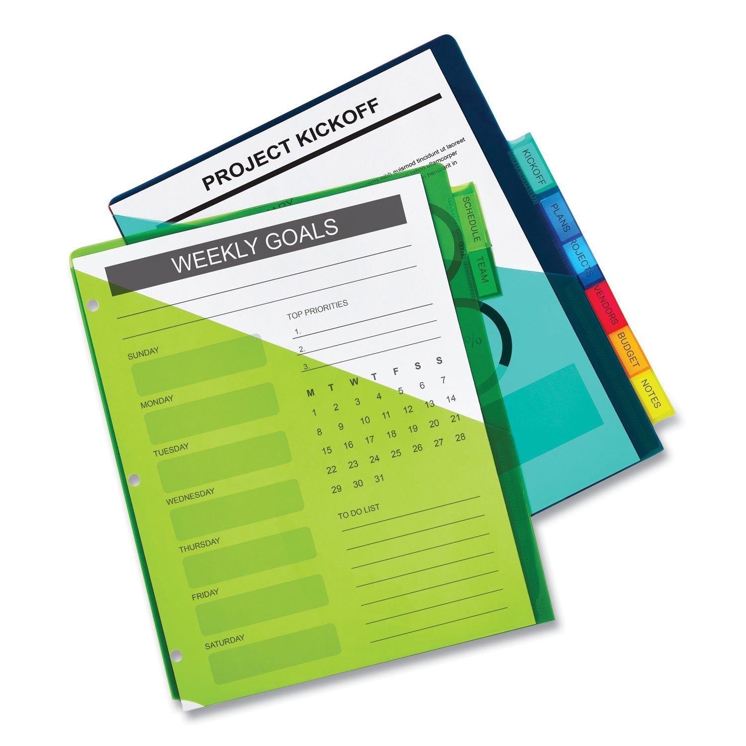 Avery® Insertable Big Tab Plastic 2-Pocket Dividers, 8-Tab, 11.13 X 9.25, Assorted, 1 Set