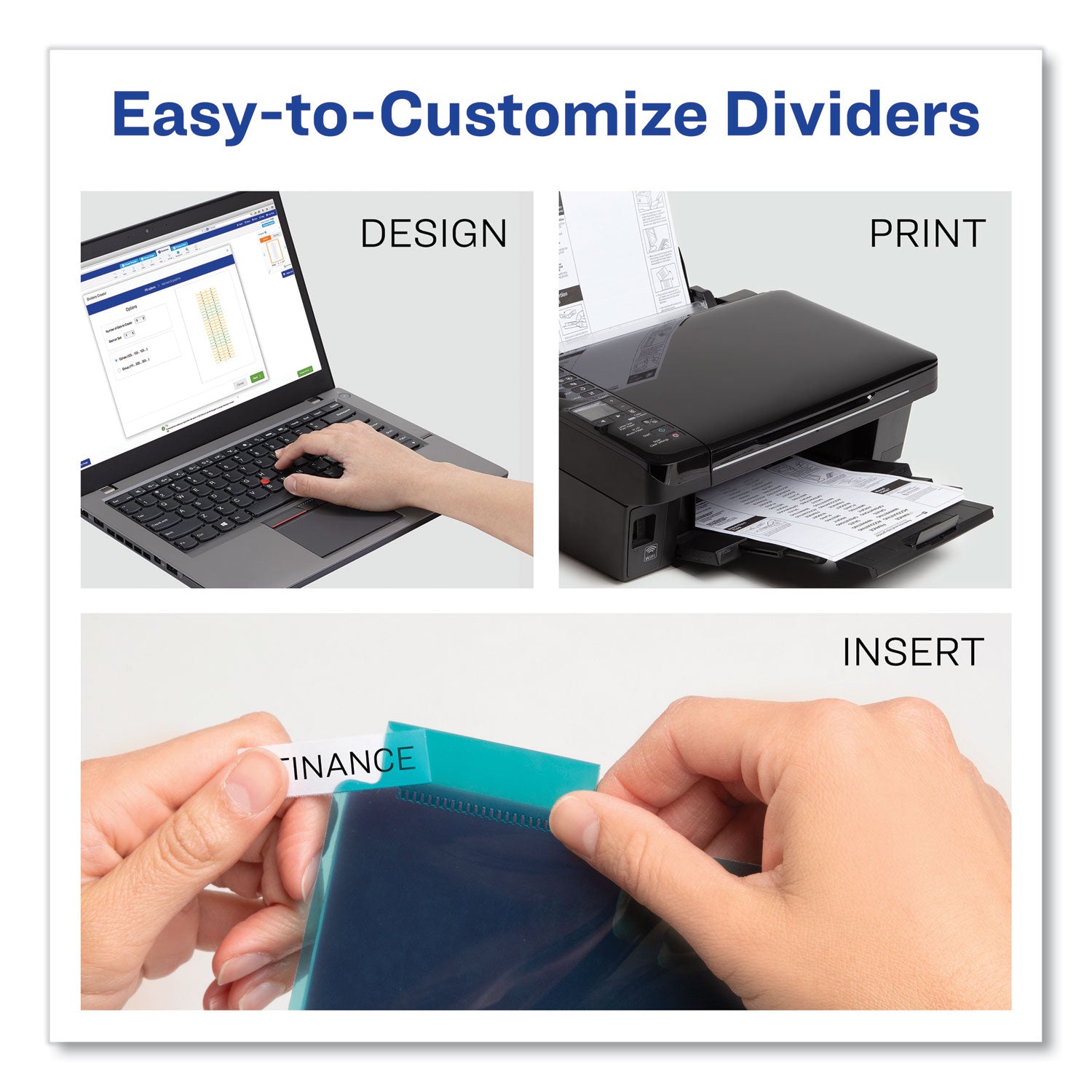 Avery® Big Tab Insertable Two-Pocket Plastic Dividers, 5-Tab, 11.13 X 9.25, Assorted, 1 Set